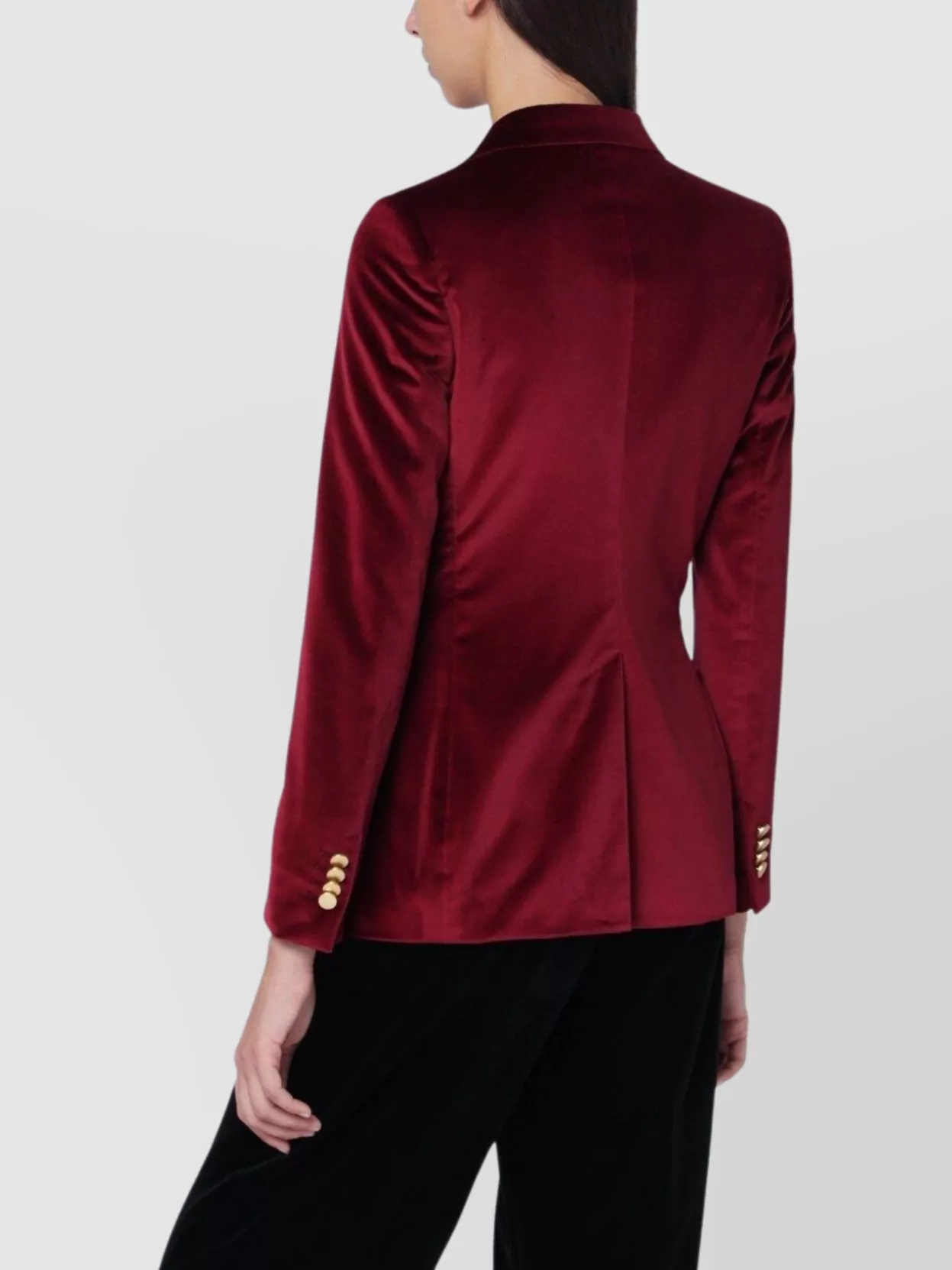 Tagliatore Velvet Double Breasted Jacket In Red