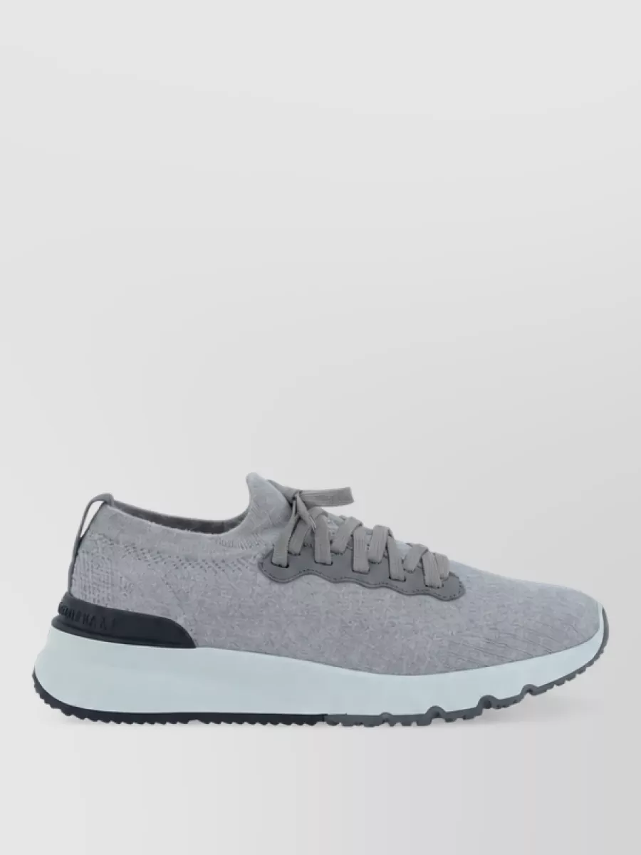 Brunello Cucinelli Knit Low-Top Sneakers