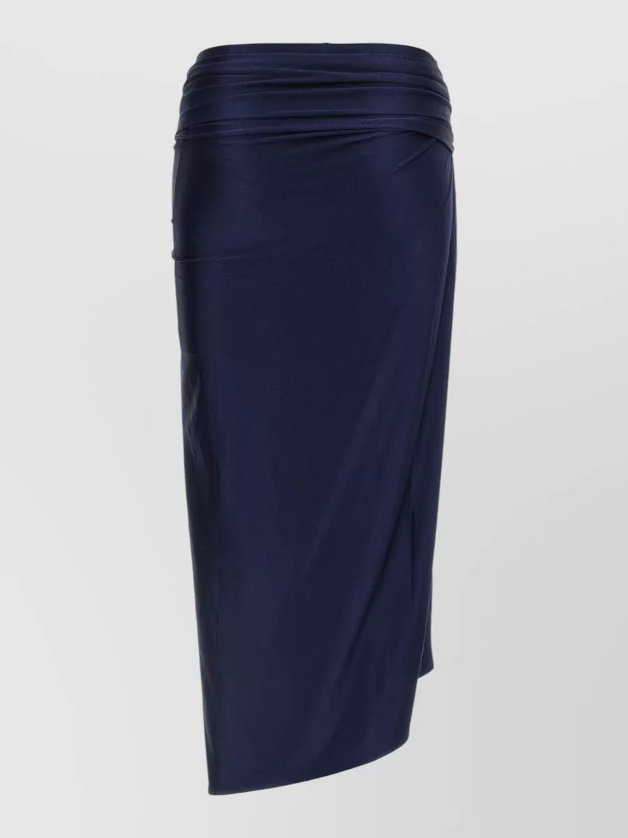 Paco Rabanne High Waist Skirt Asymmetric Draped Embellished