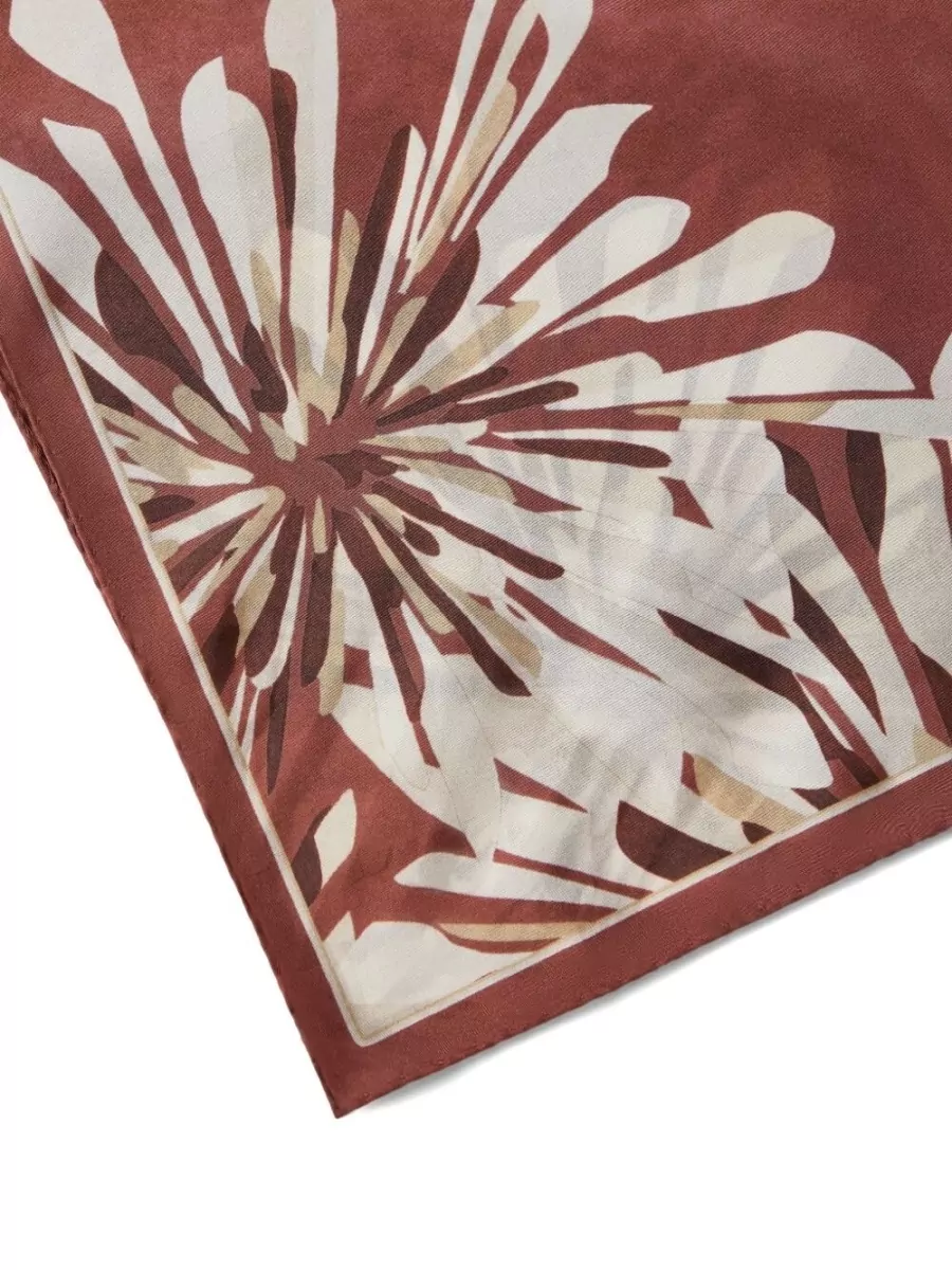 Brunello Cucinelli Silk Floral-Print Scarf