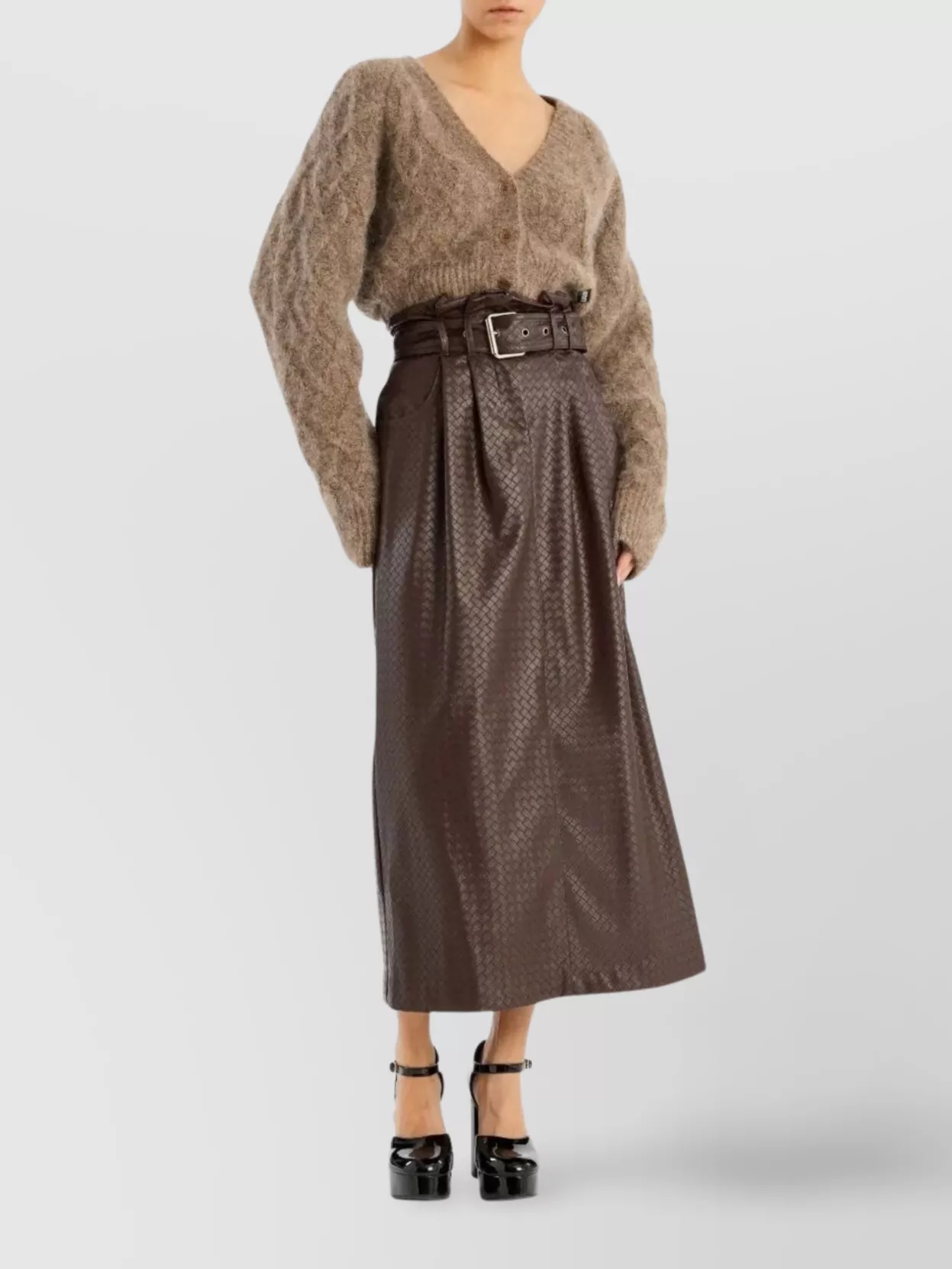 Rotate Cozy Cable Knit Cardigan V-Neck