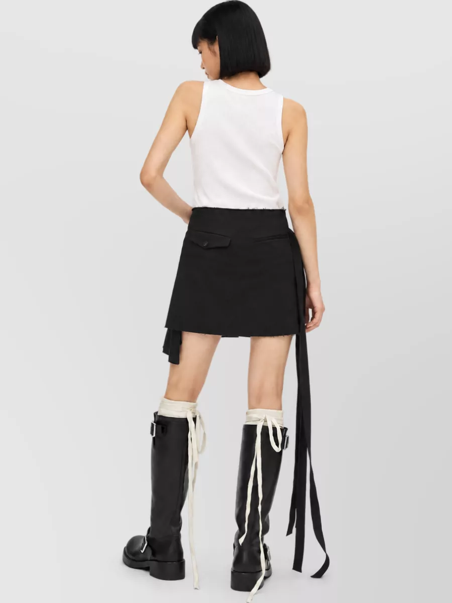Ann Demeulemeester Cotton Pleated Wrap Mini Skirt