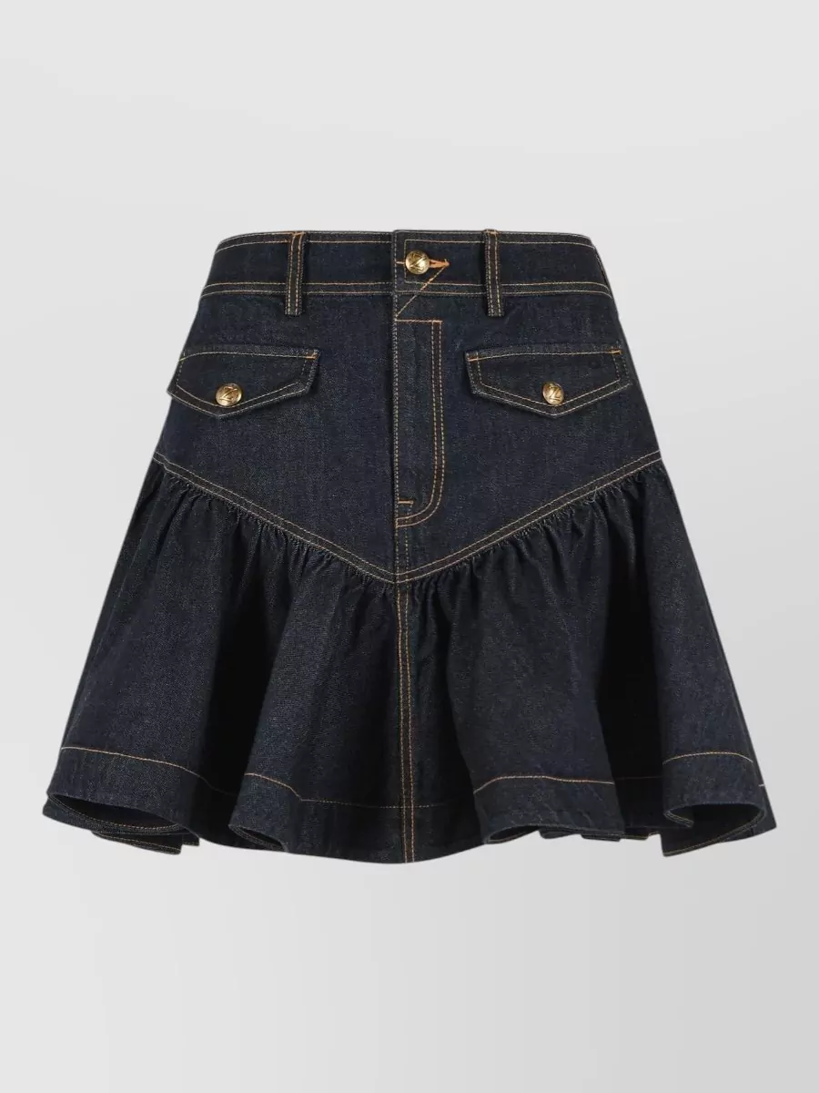 Zimmermann Denim Frill Mini Skirt