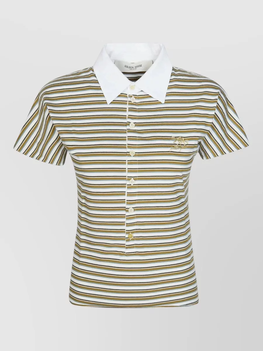 Golden Goose striped cotton slim-fit polo shirt