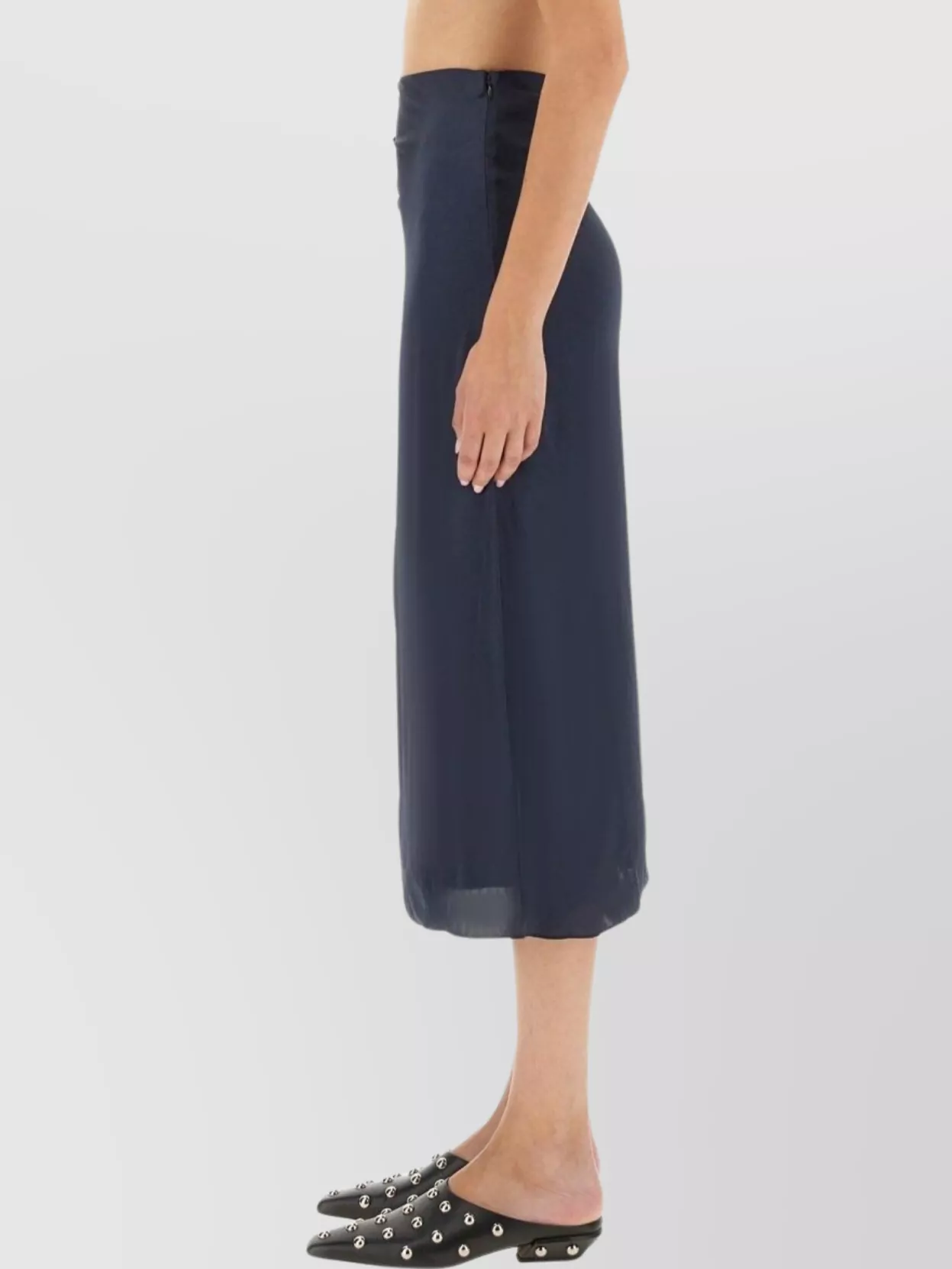 Theory Slit Midi Waist Sheen Ruched Skirt