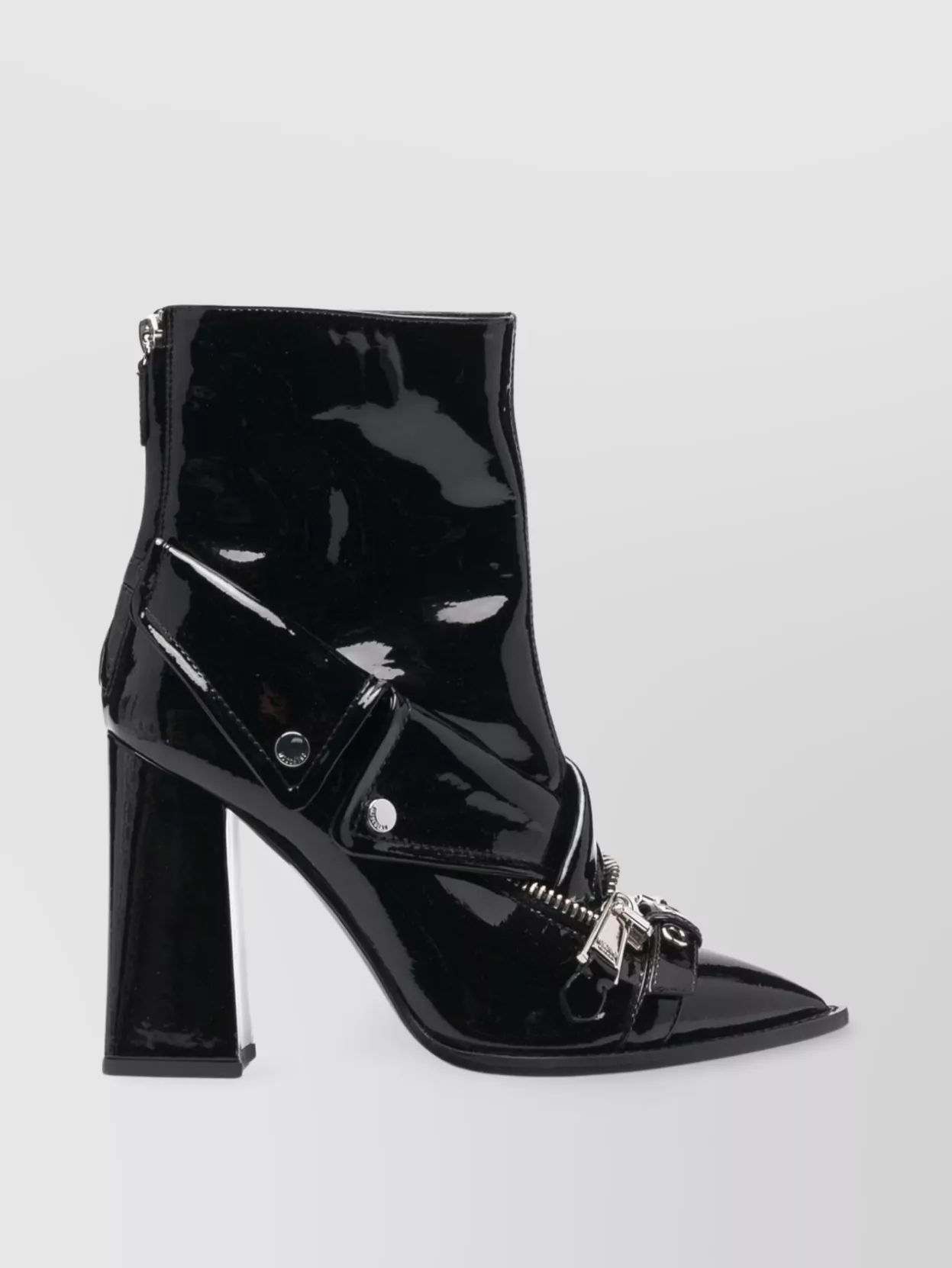 Shop Moschino Leather Boots With Striking Jacket-inspired Details In Black