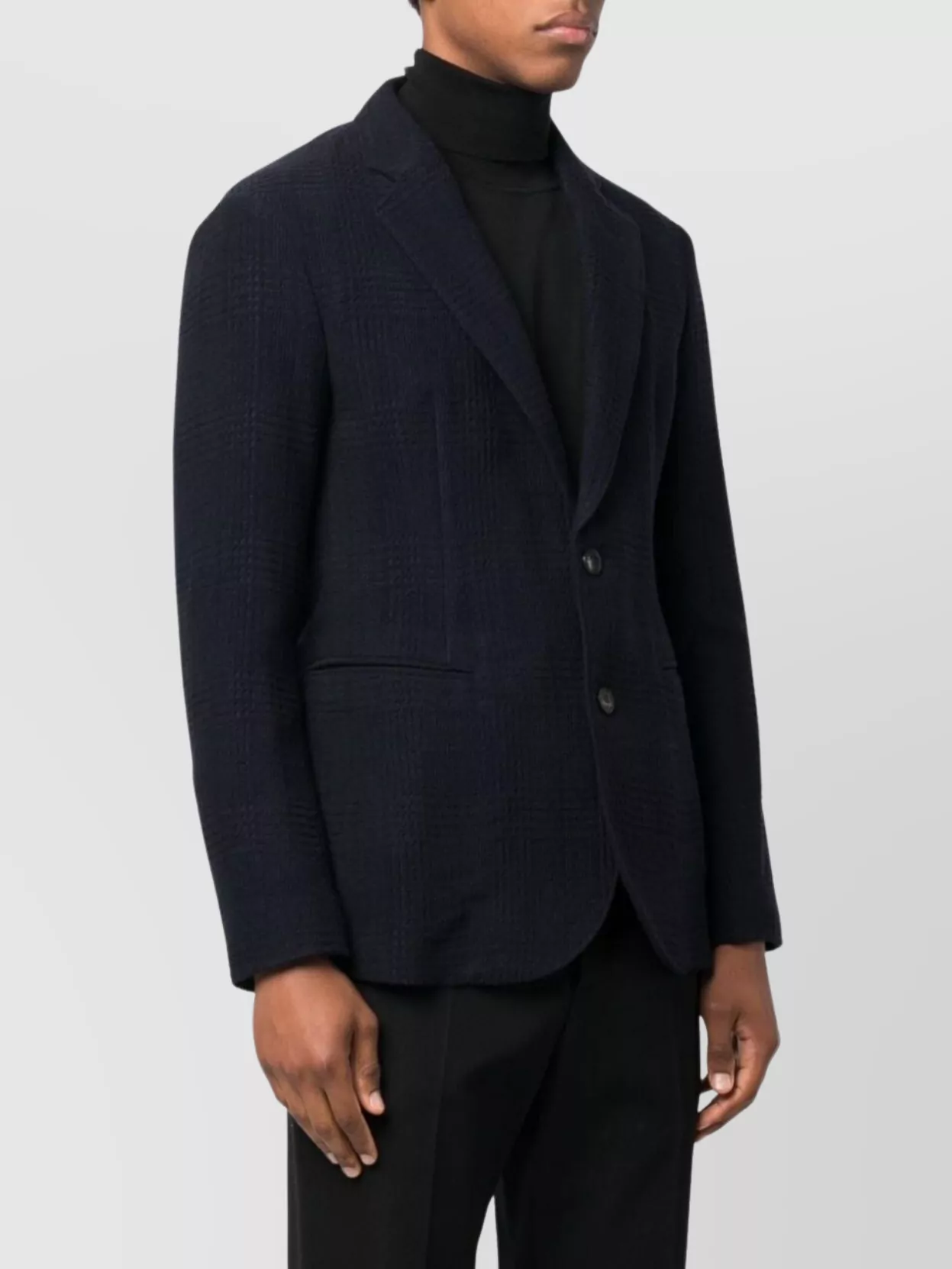 Emporio Armani Textured Finish Suit Jacket With Front Pockets