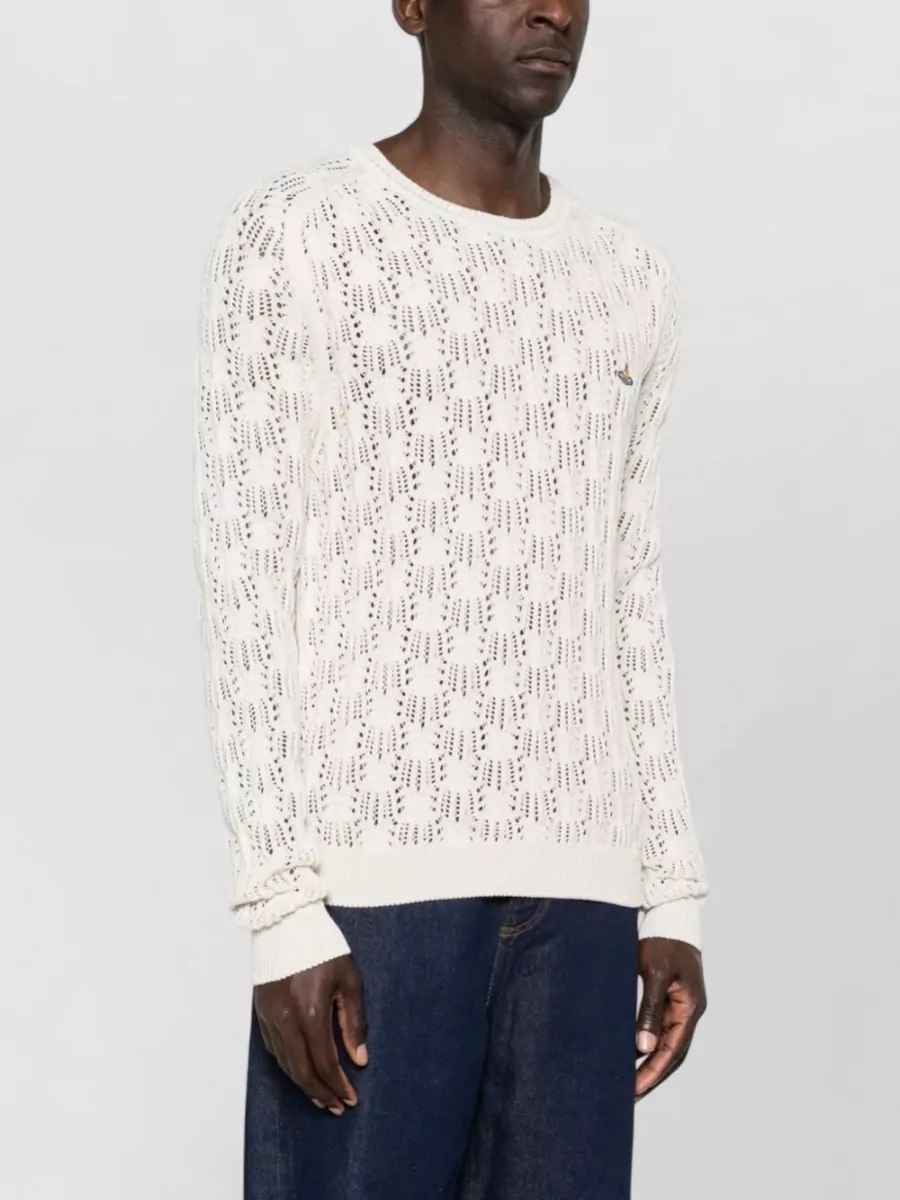 Vivienne Westwood Openwork Knit Logo-Intarsia Crewneck Jumper