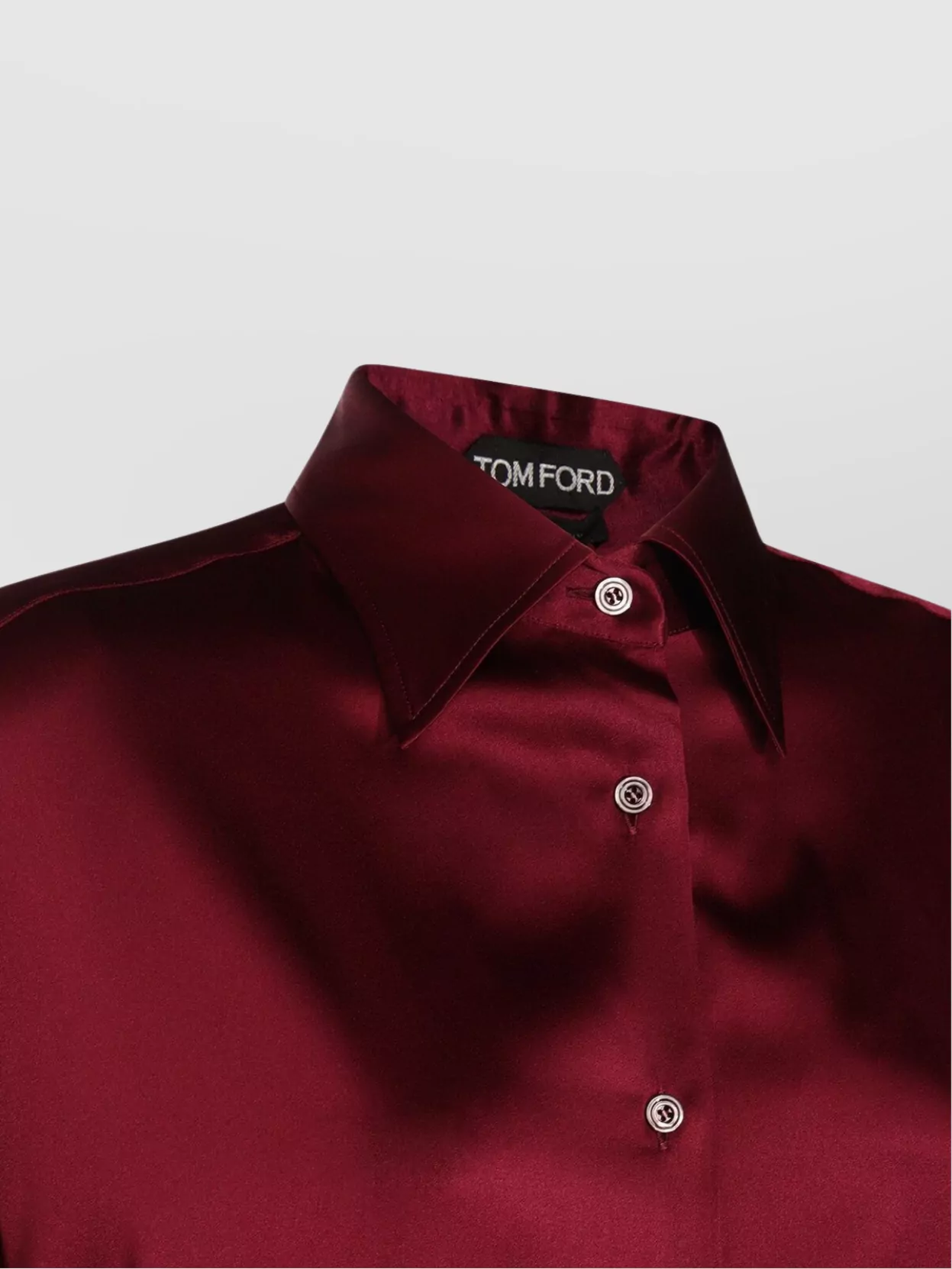 Tom Ford Collared Neck Long Sleeves Pleated Back Top