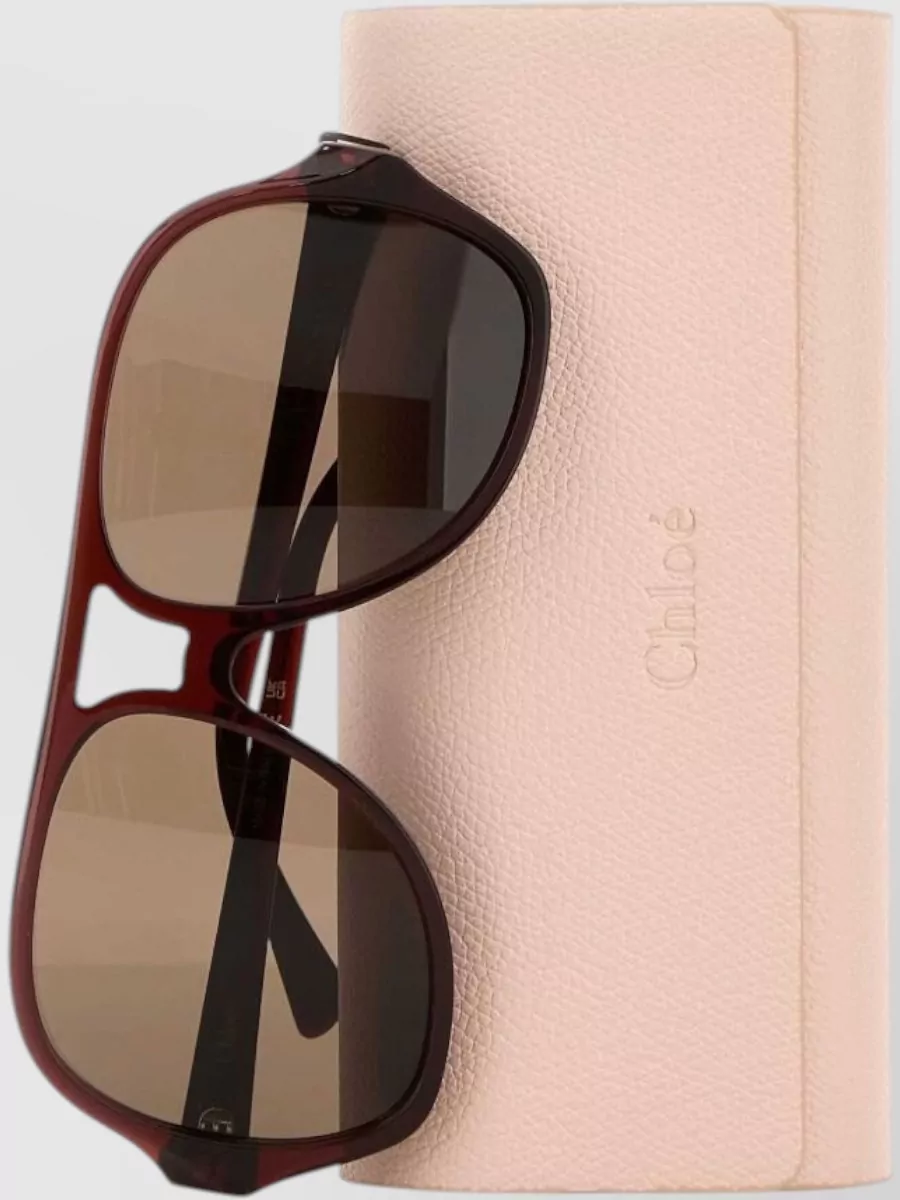 Chloé Salomé Square Sunglasses Wide Temple Design