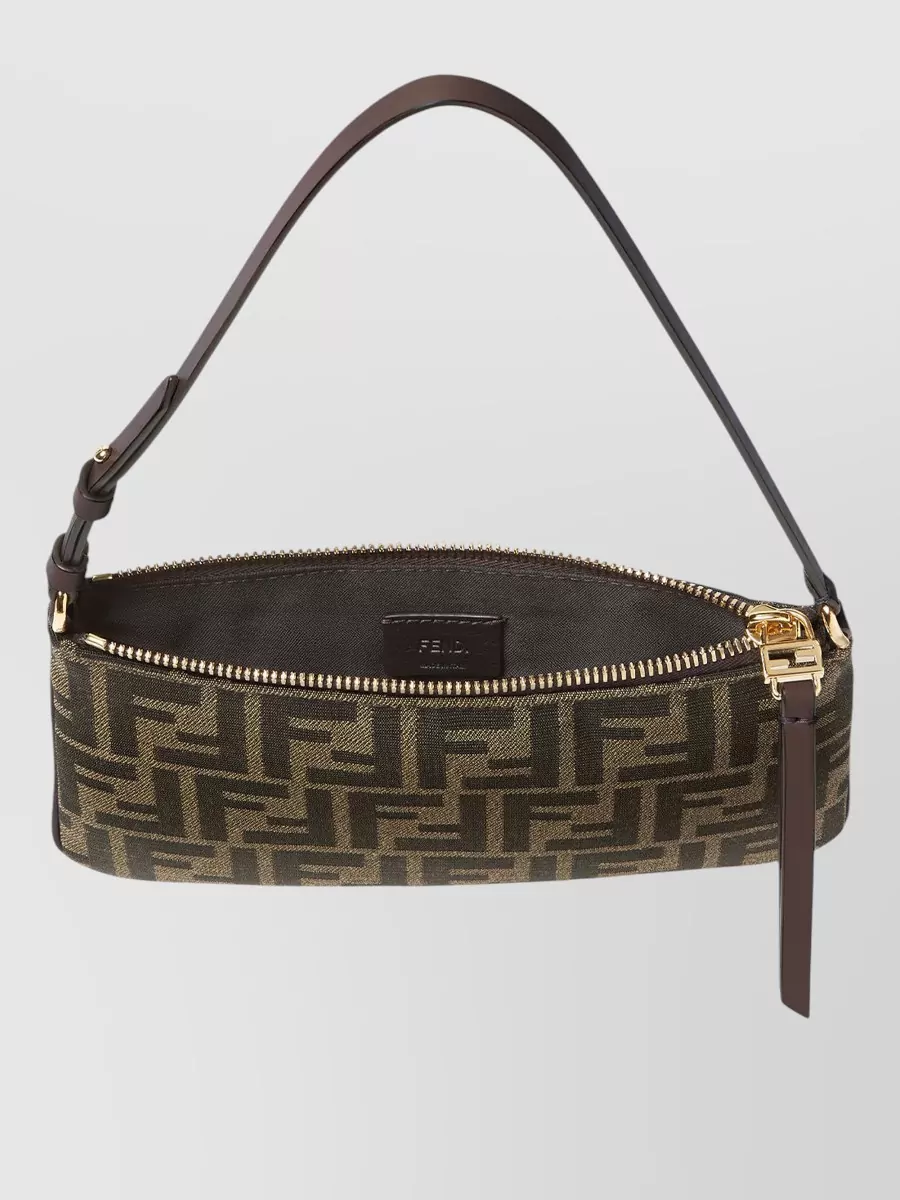Fendi Shoulder Baguette Bag Zucca Jacquard Strap