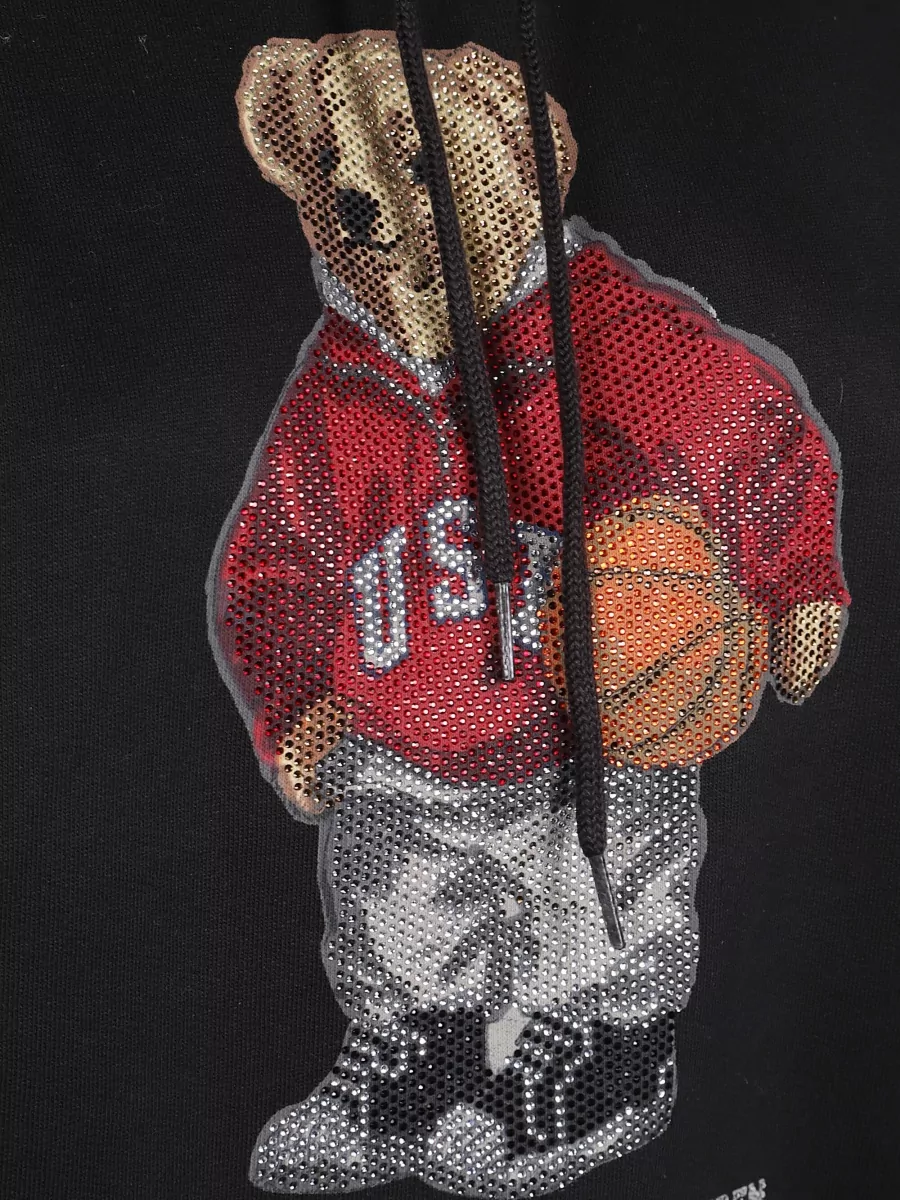 Ralph Lauren Hooded Long Sleeve Embroidered Knit Sweatshirt