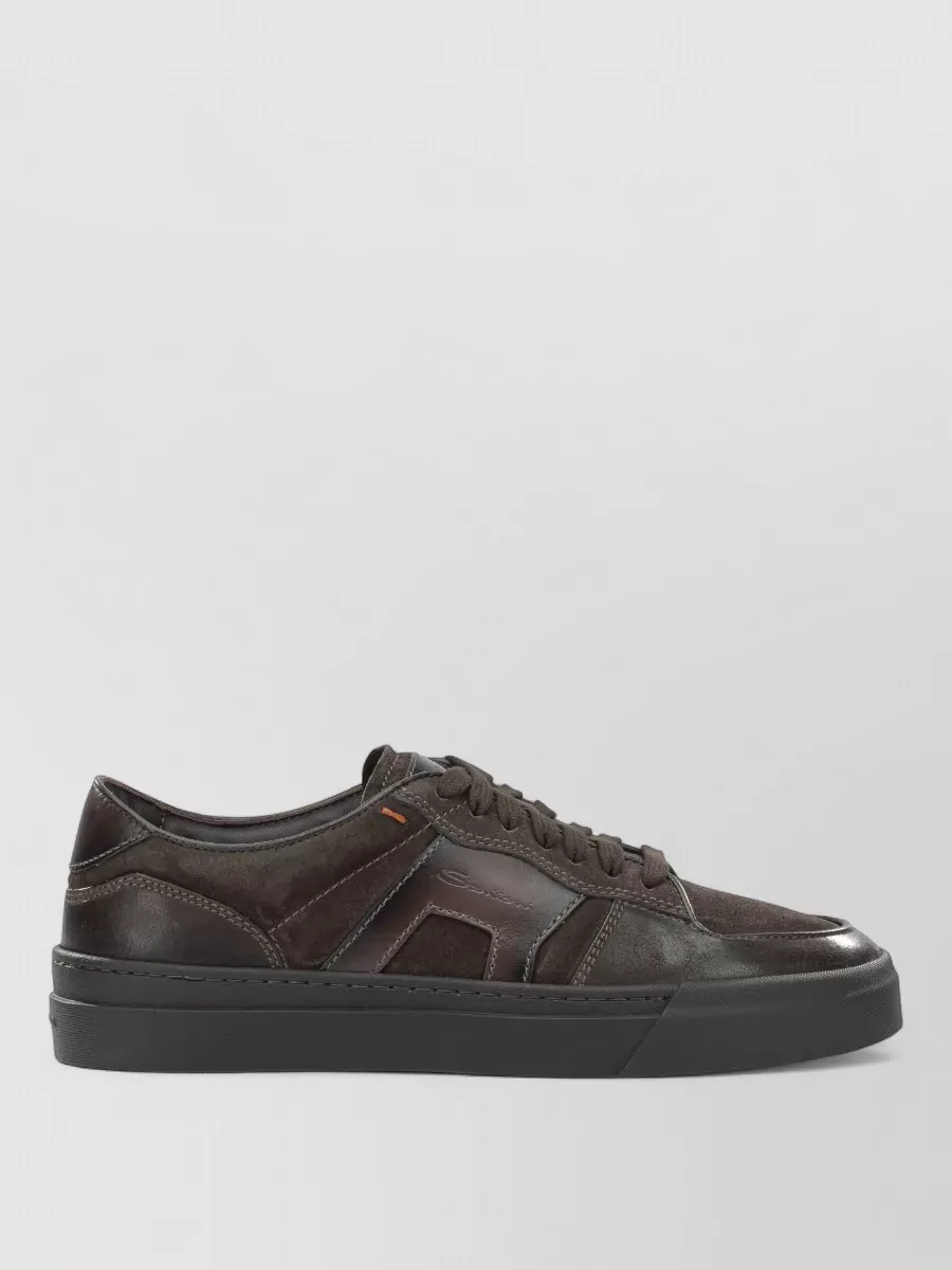 Santoni Leather Low-Top Sneakers