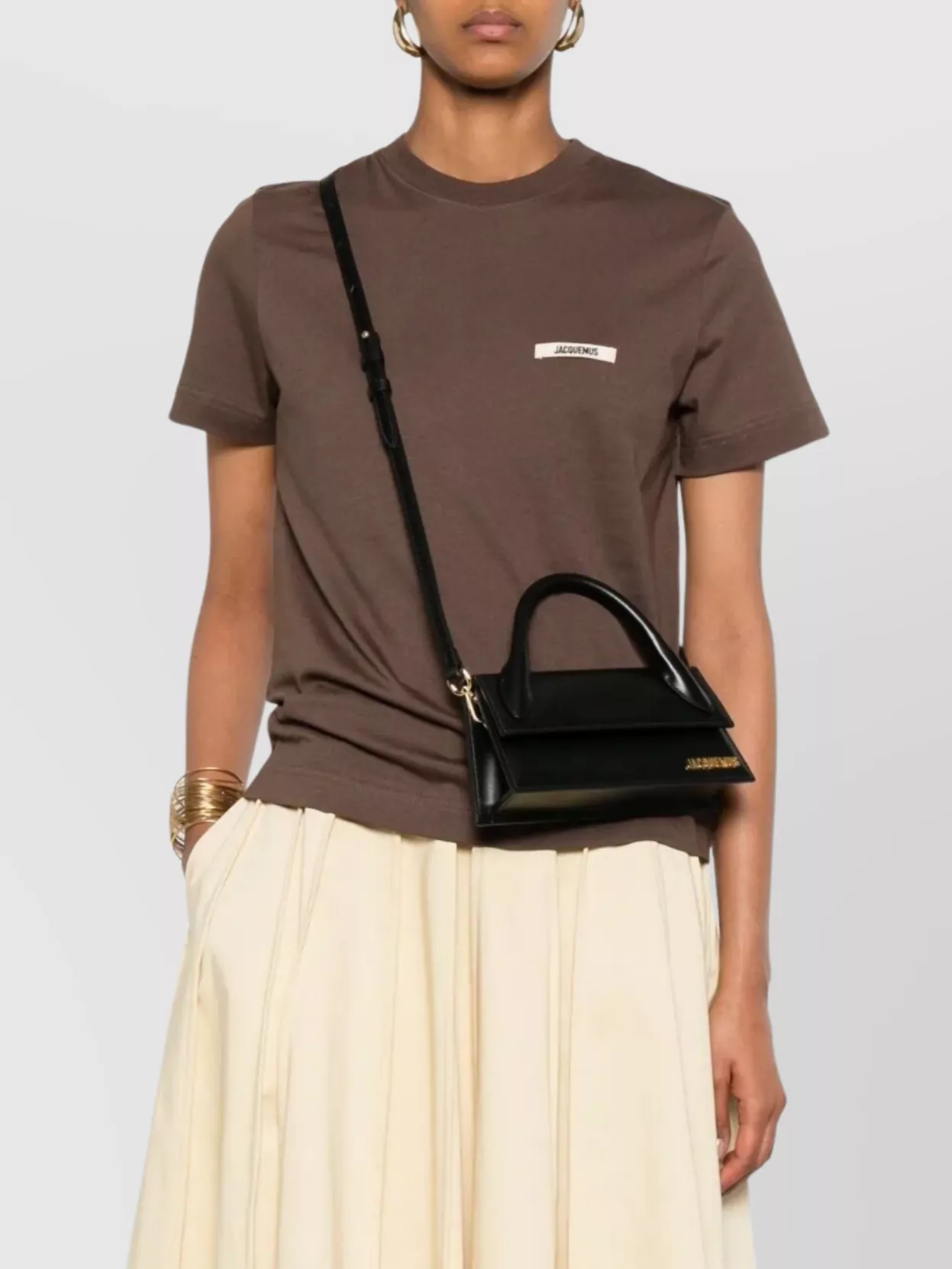 Jacquemus Shoulder Bags With Detachable Strap And Top Handle In Black