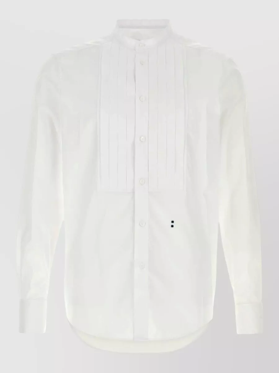 Fendi cotton slim-fit band-collar shirt