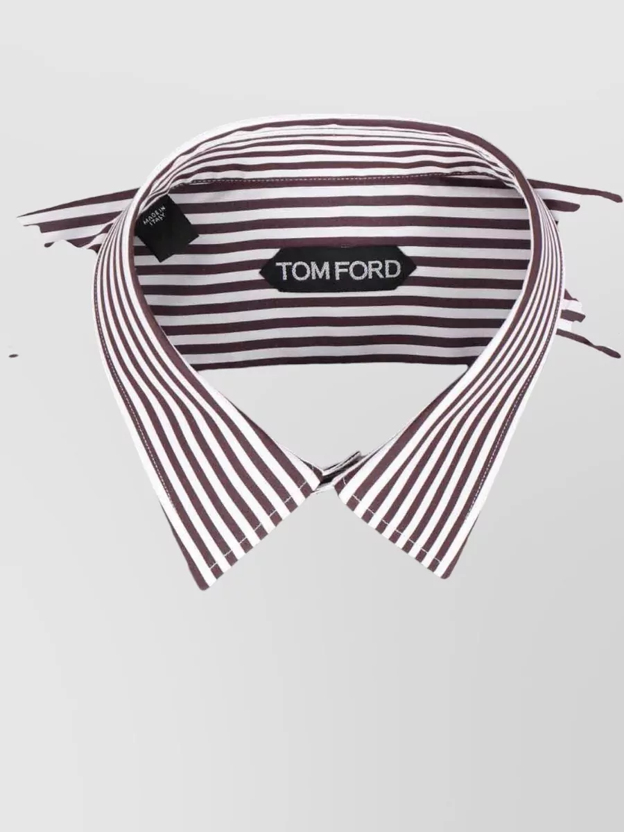 Tom Ford Striped Long Sleeve Shirt Button Cuffs Collar
