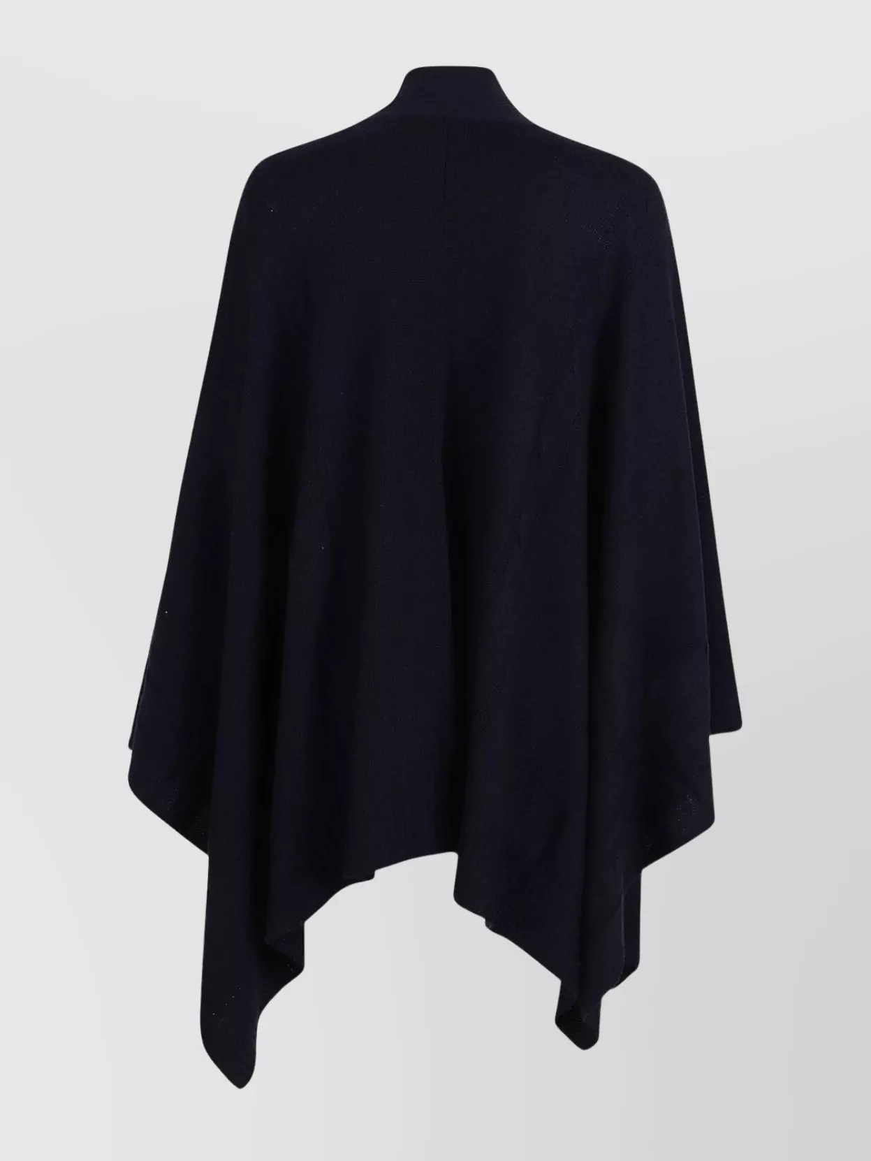 Ermanno Scervino Draped Cape With Embroidered Ribbed Texture In Blue