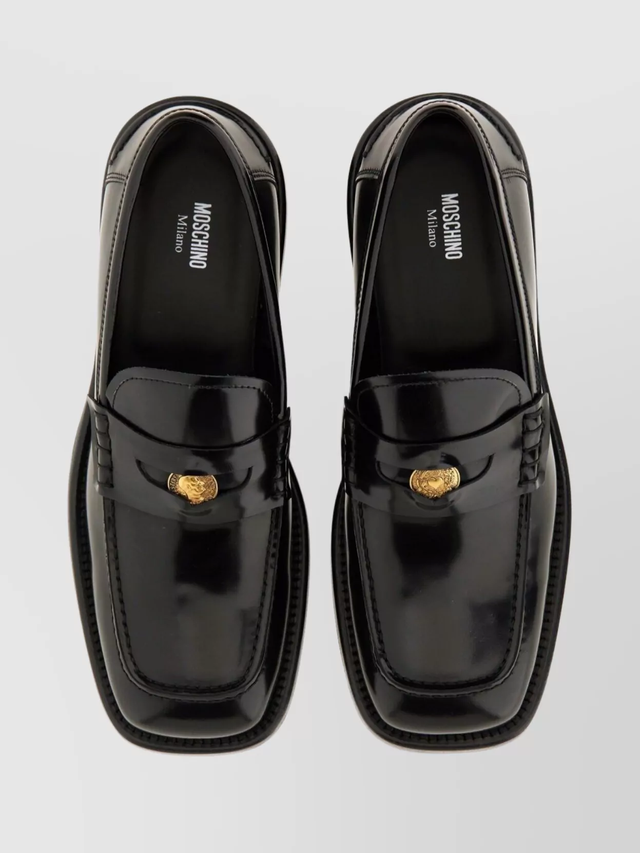 Moschino Square Toe Polished Loafers Berlin Style