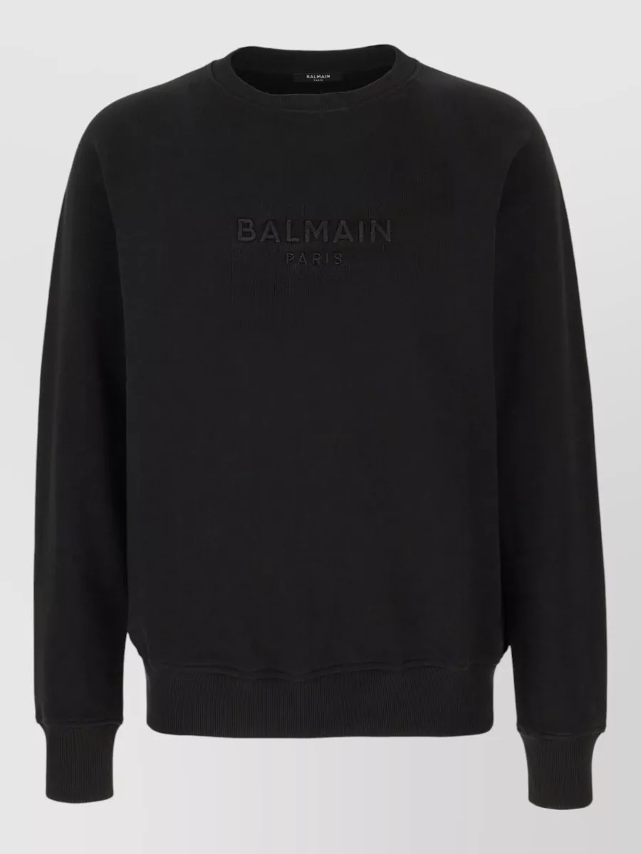 Balmain cotton logo-embroidered crewneck sweatshirt