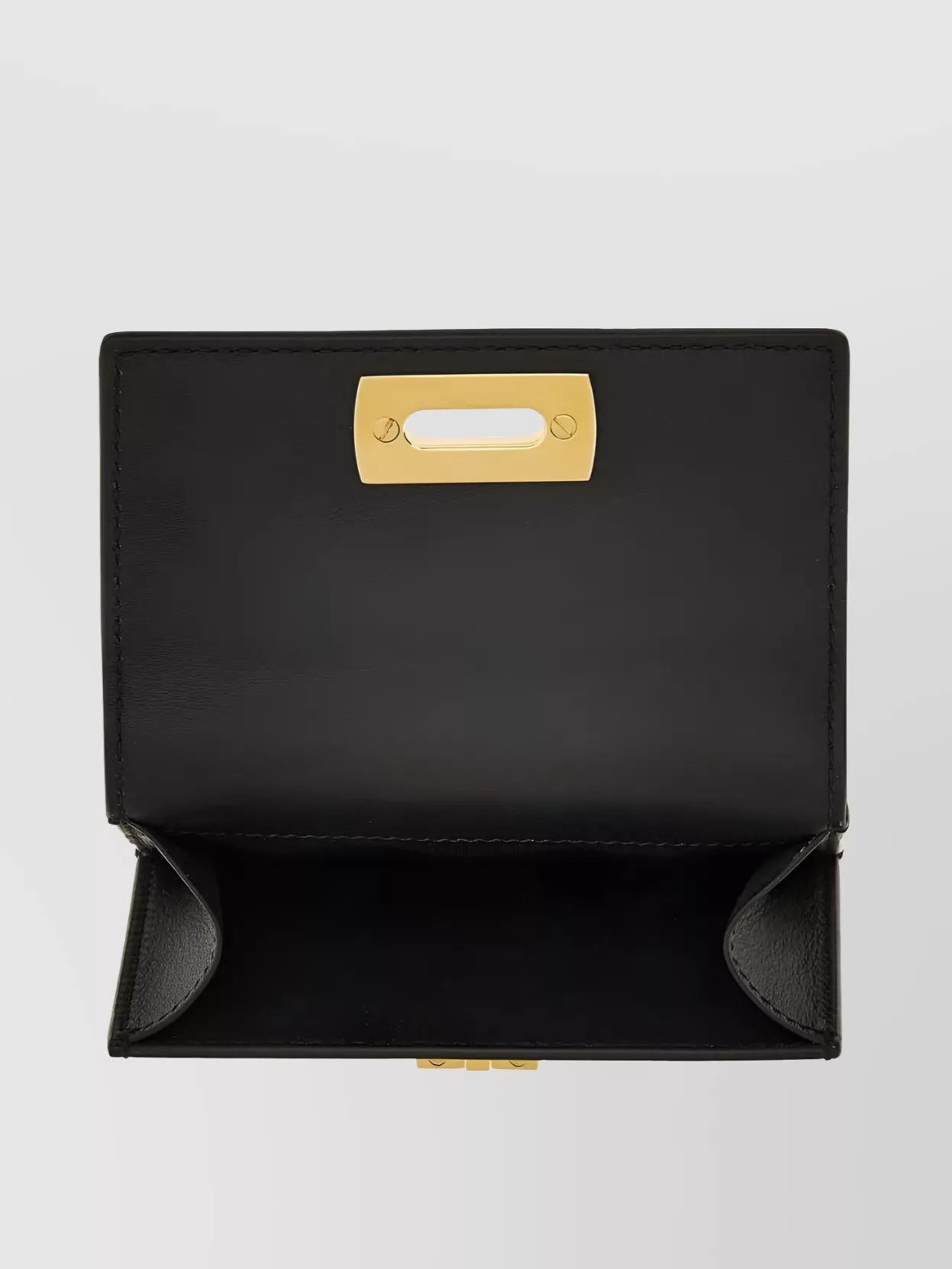 Ferragamo French Foldover Compact Gold Hardware