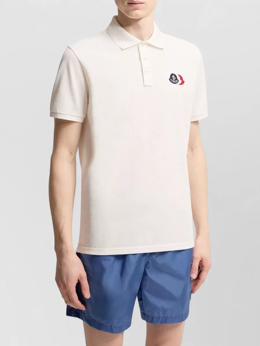 Moncler Logo Patch Cotton Polo Shirt