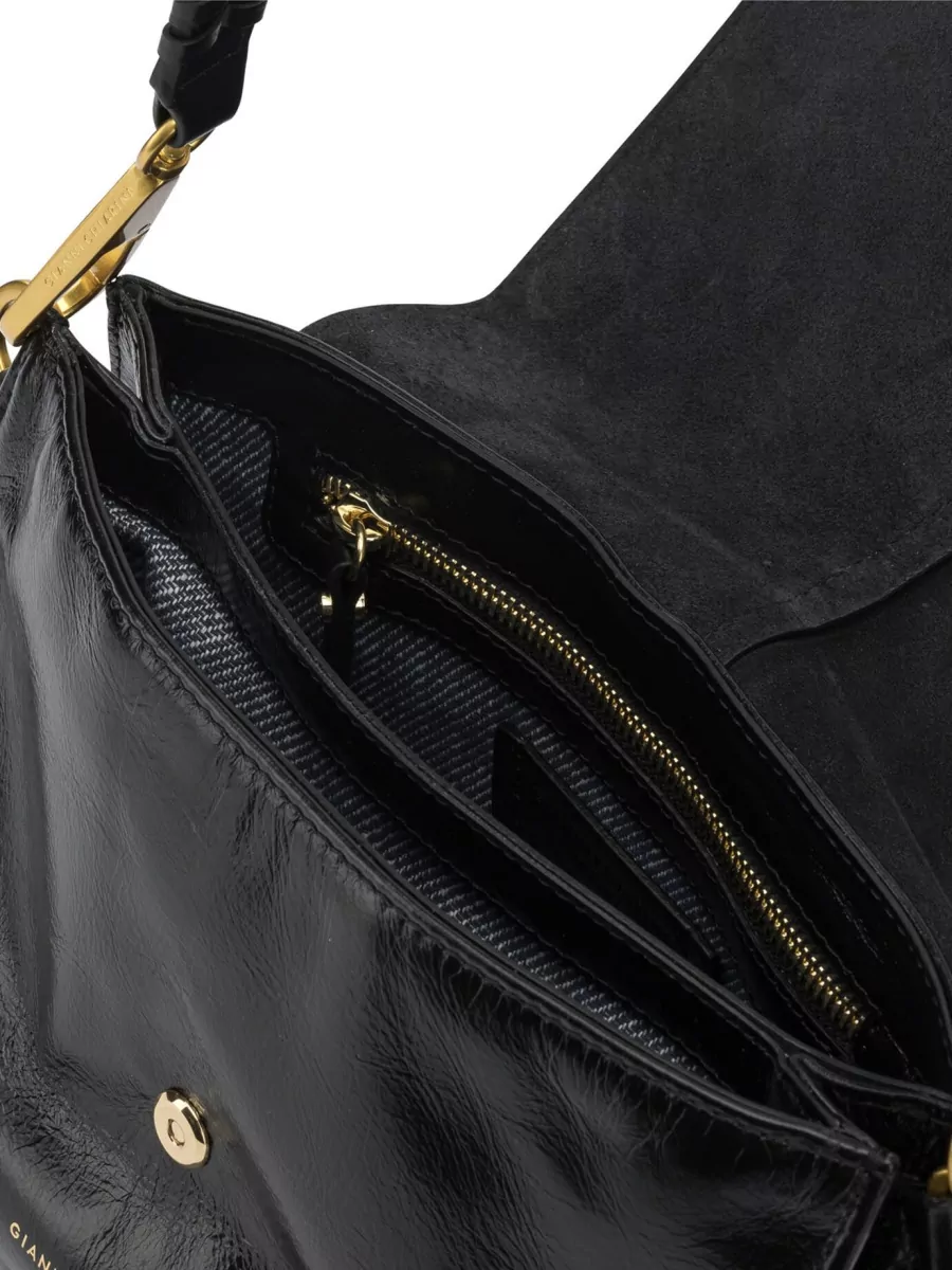 Gianni Chiarini Shoulder Bag Clutch Adjustable Strap Gold Tone