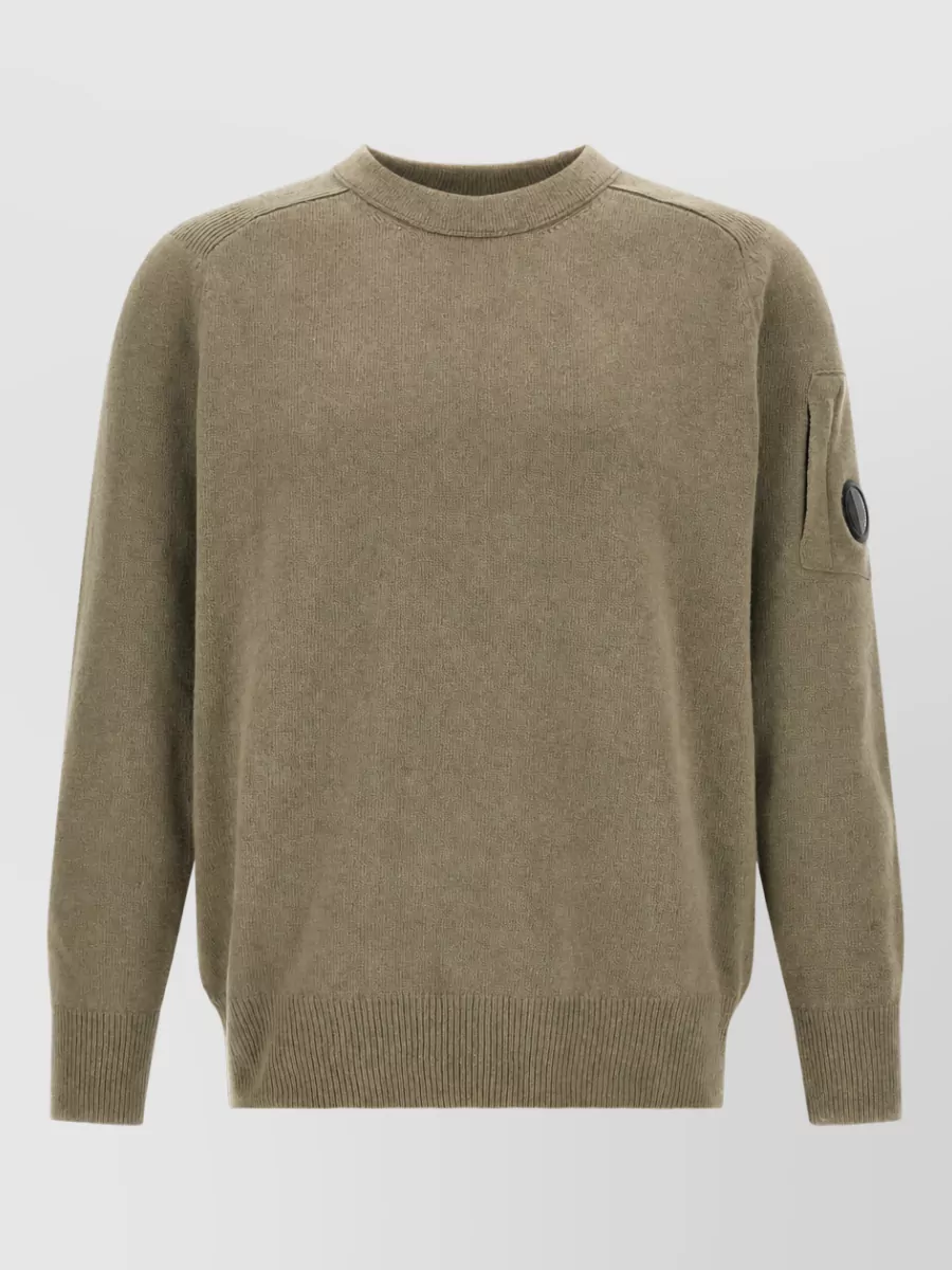 C.p. Company Wool Crew Neck Ribbed Sweater