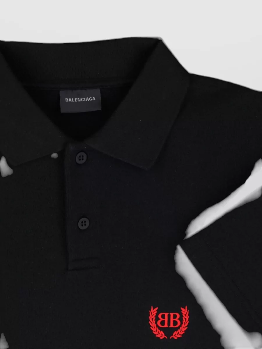 Balenciaga Laurel Classic Cotton Short-Sleeve Polo Shirt