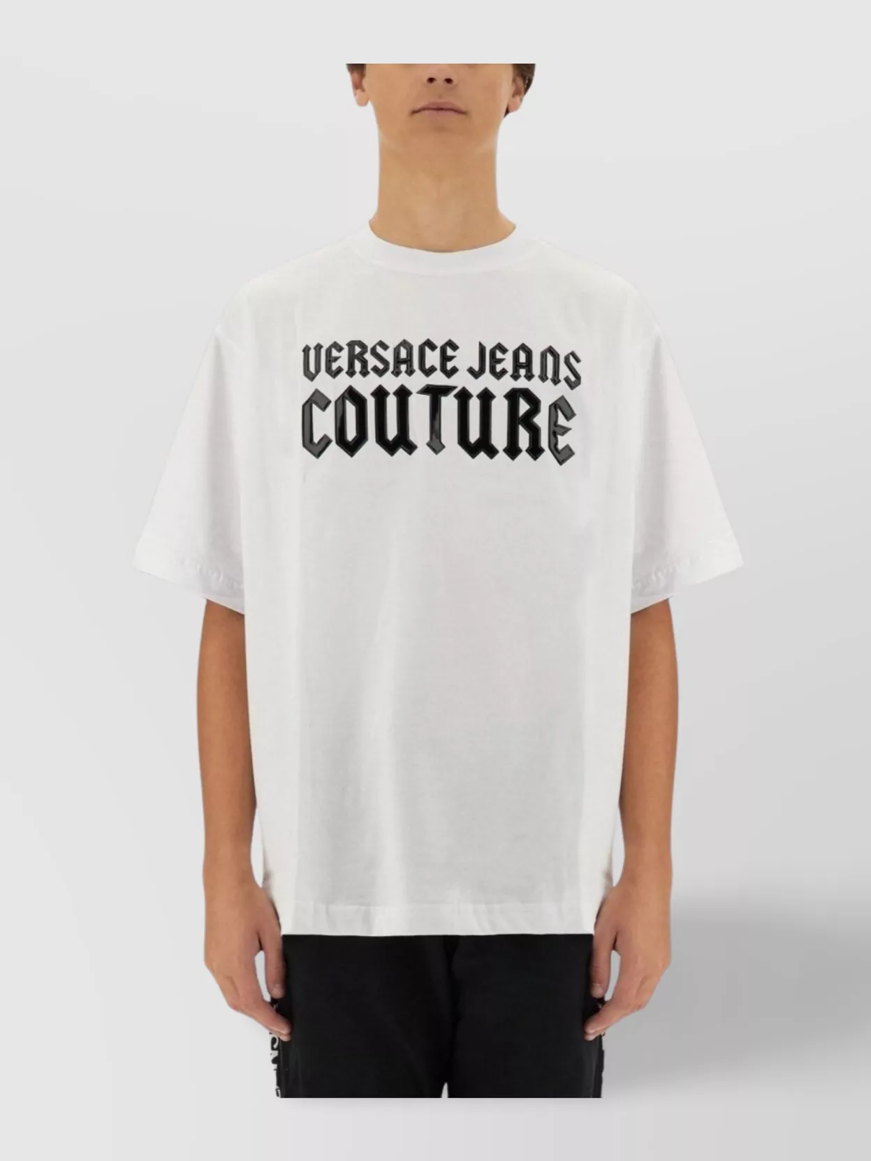 VERSACE JEANS COUTURE GOTHIC LOGO CREW NECK T-SHIRT 