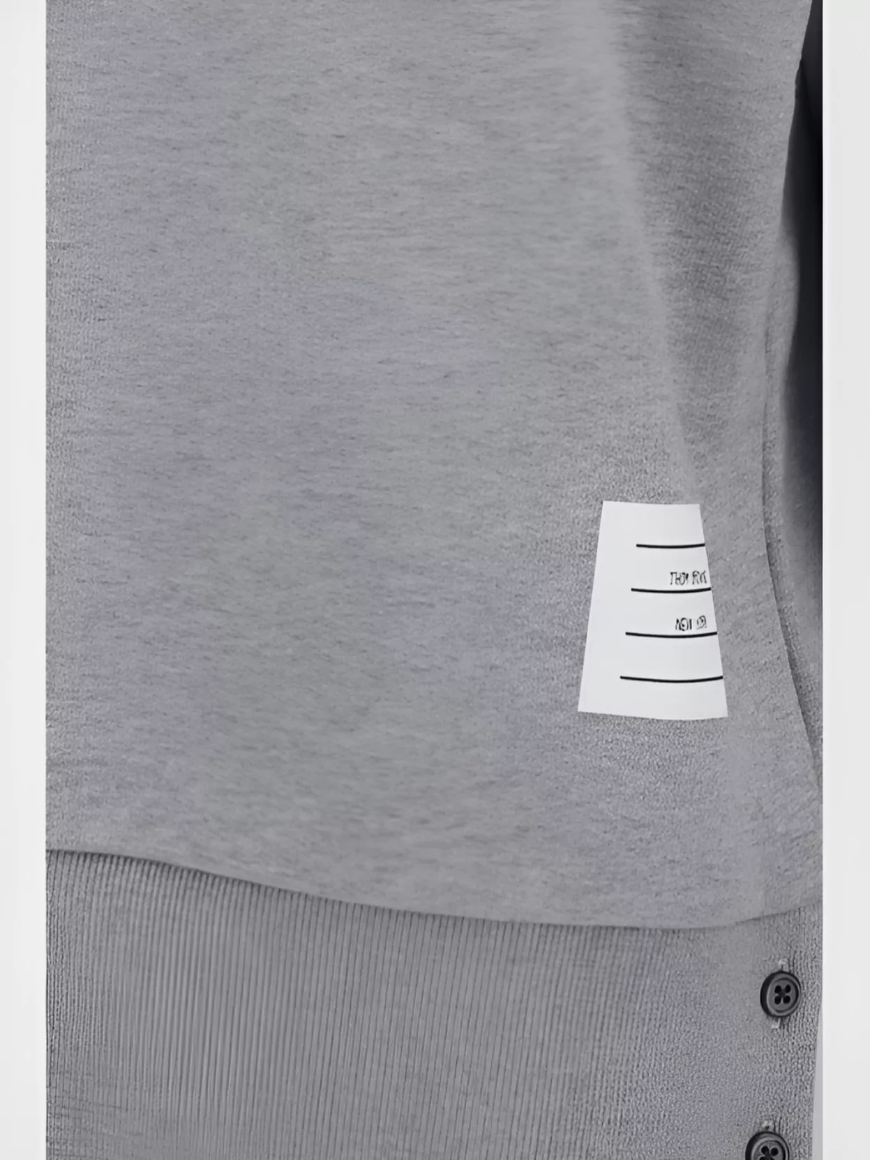 Thom Browne Crew Neck Cotton Sweatshirt With Stripe Detail In Gray