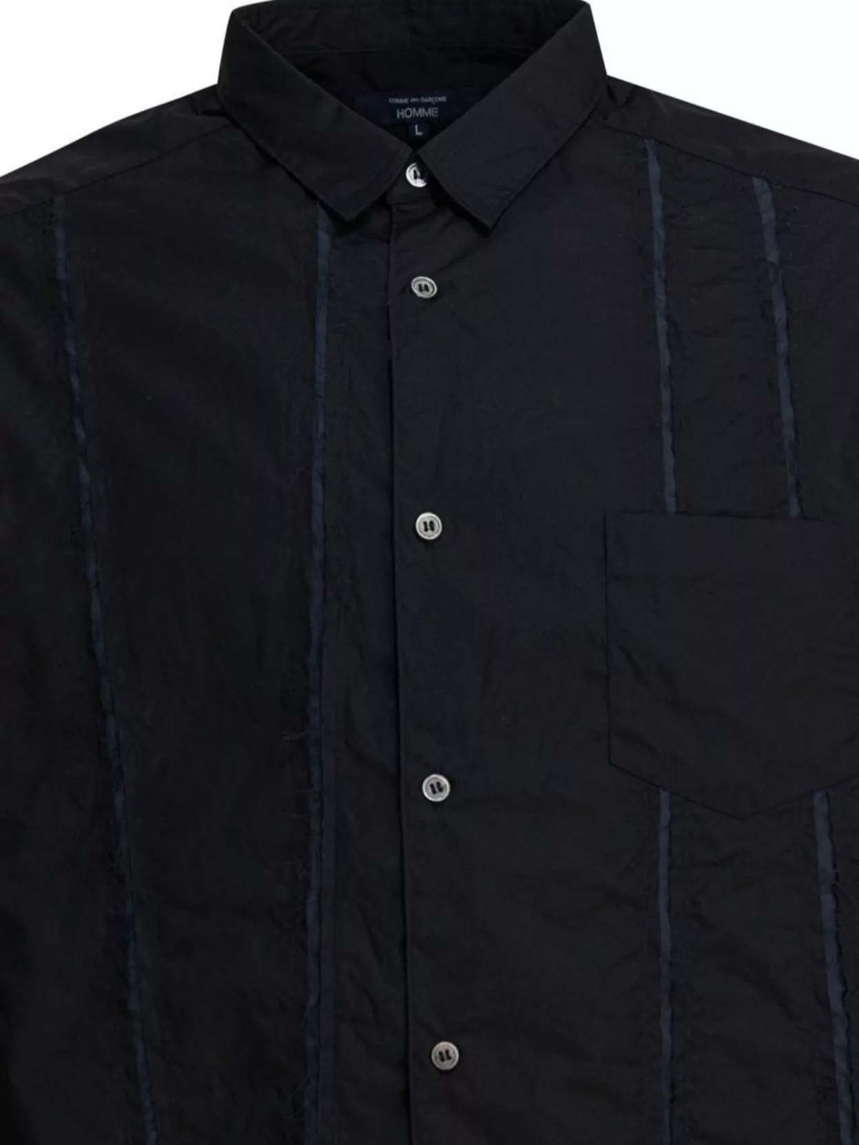 Comme Des Garçons Homme Deux Button-down Long Sleeve Shirt Featuring Pocket In Black