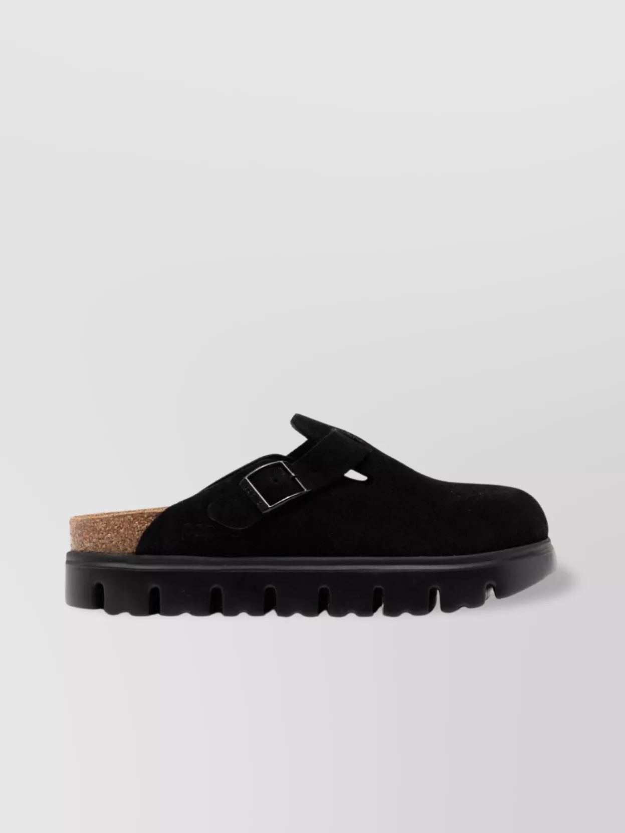 Birkenstock Chunky Suede Leather Slippers With Buckle Detail