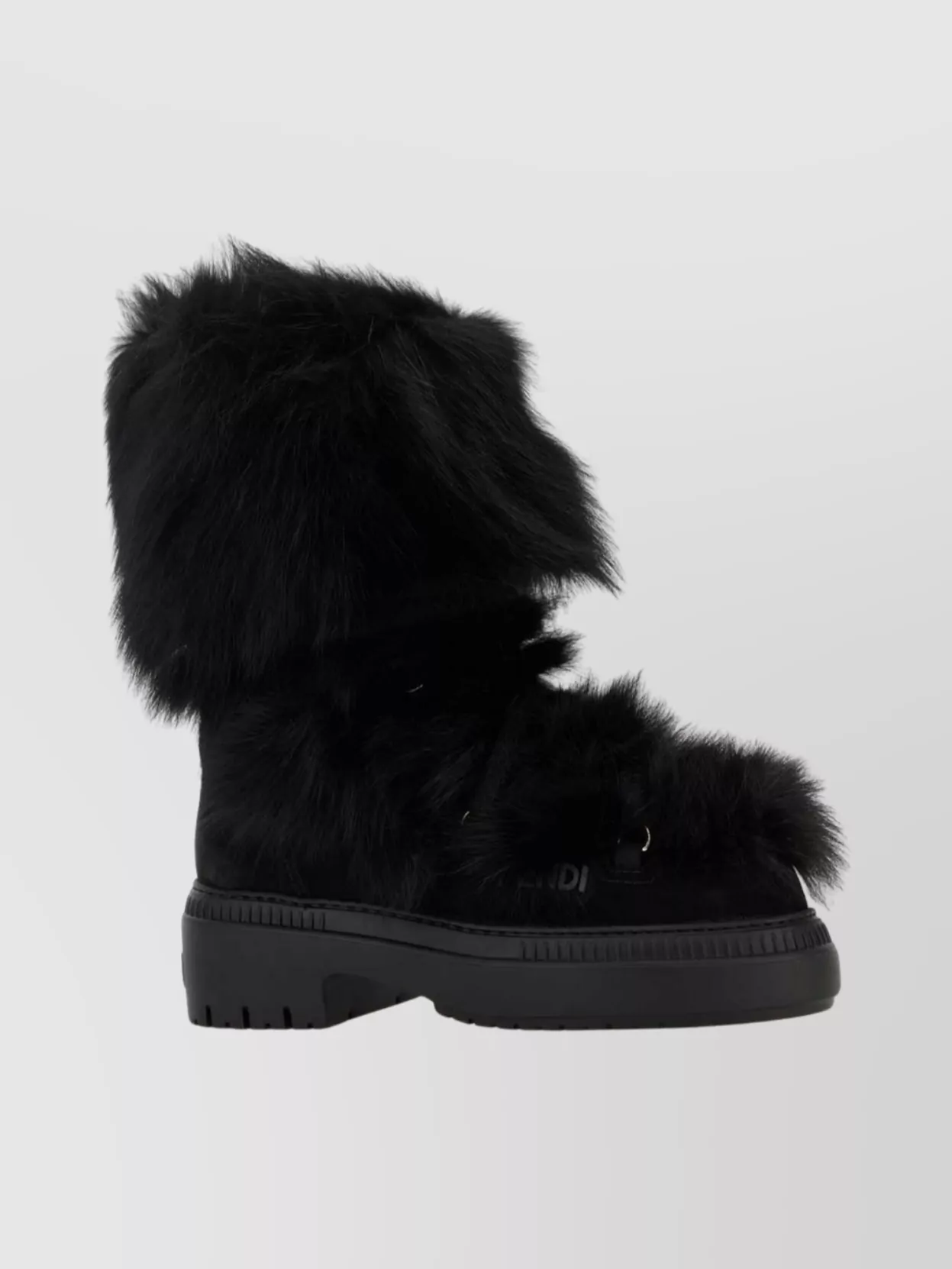 Fendi Chic Fur And Suede Ankle Boots In Black