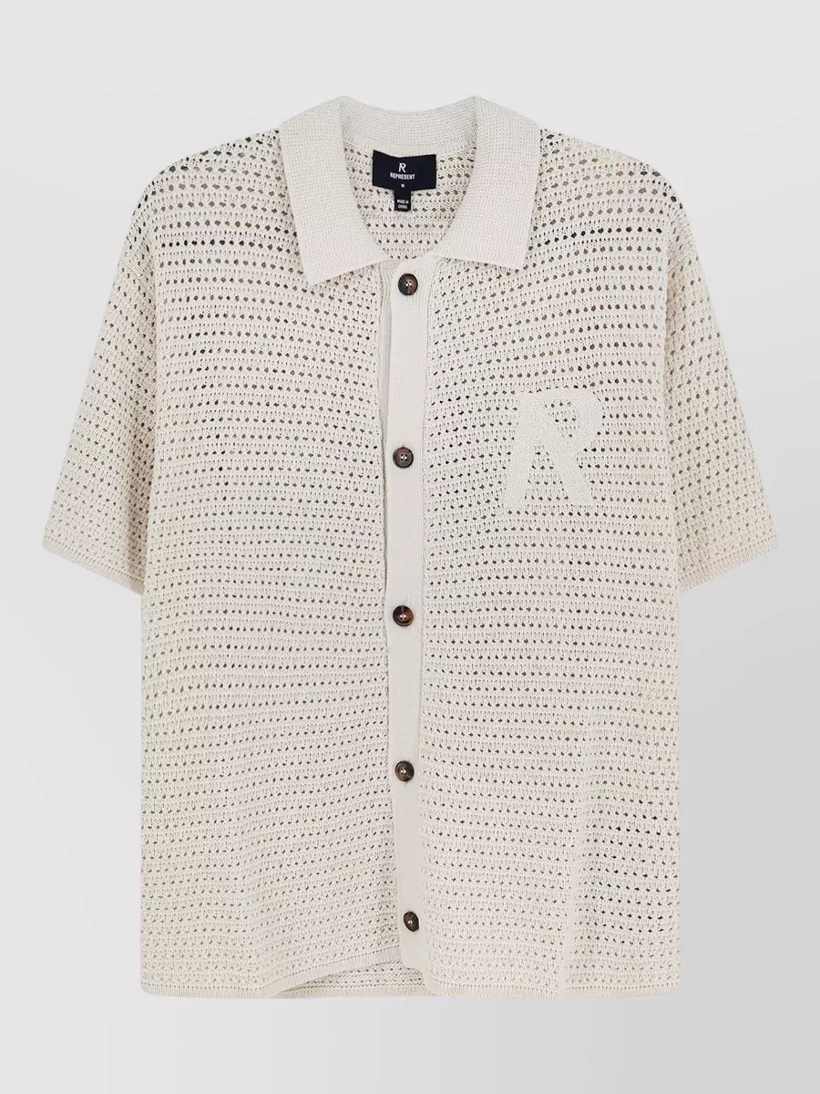 Represent knitted polo shirt