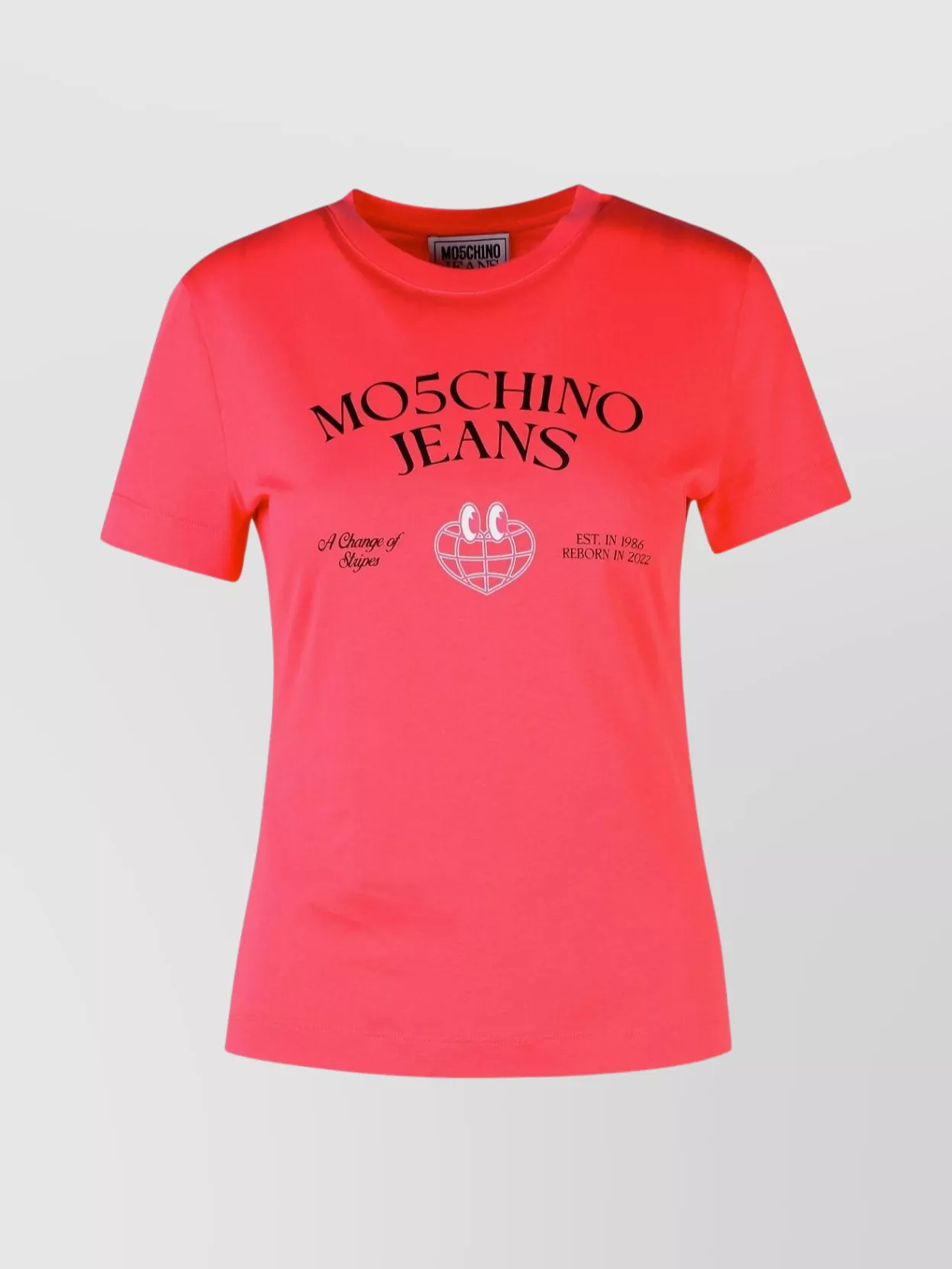 Moschino Crew Neck Cotton T-shirt In Red