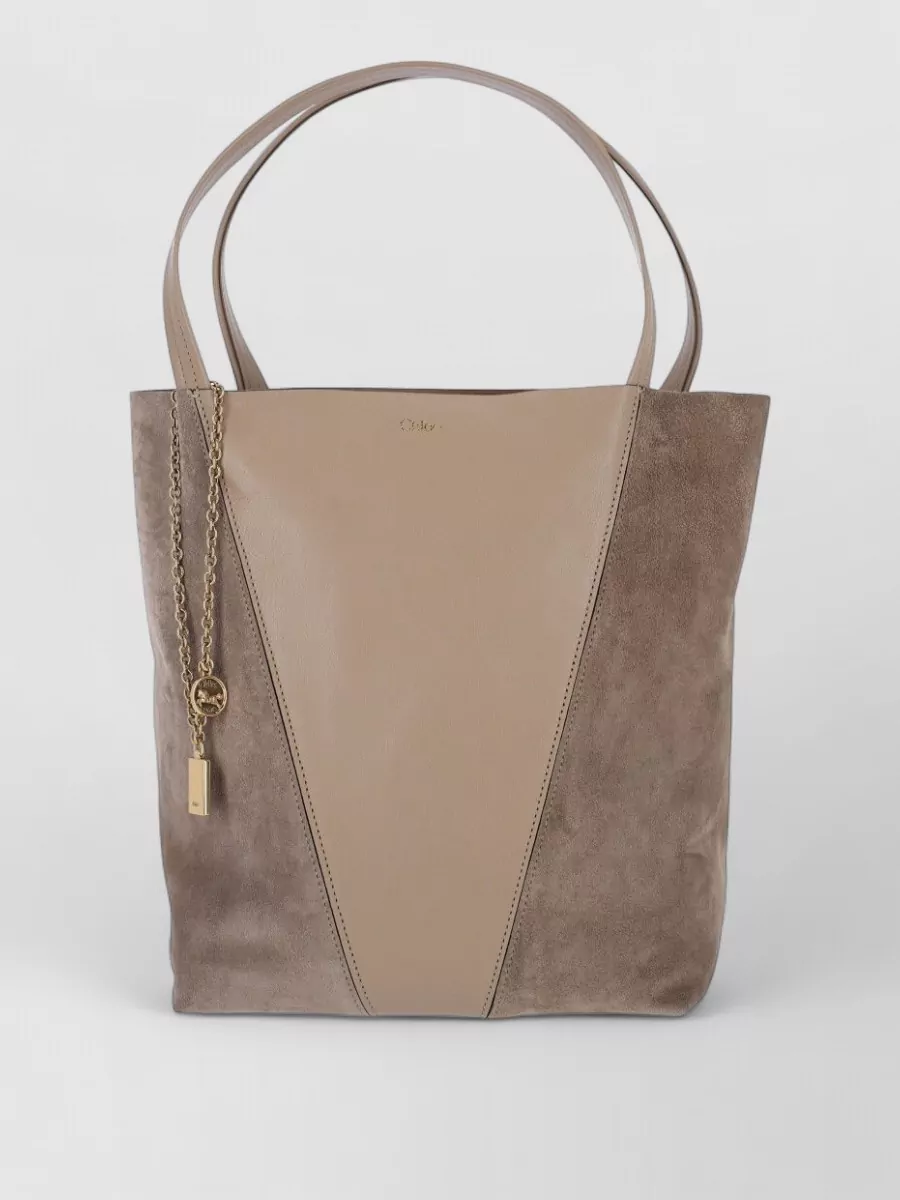 Chloé Tote Bag Dual Handles Gold Tone Hardware