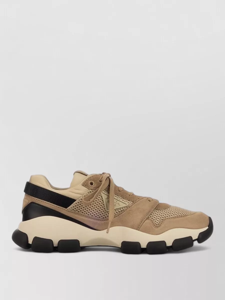 Prada Leather Lace-Up Sneakers