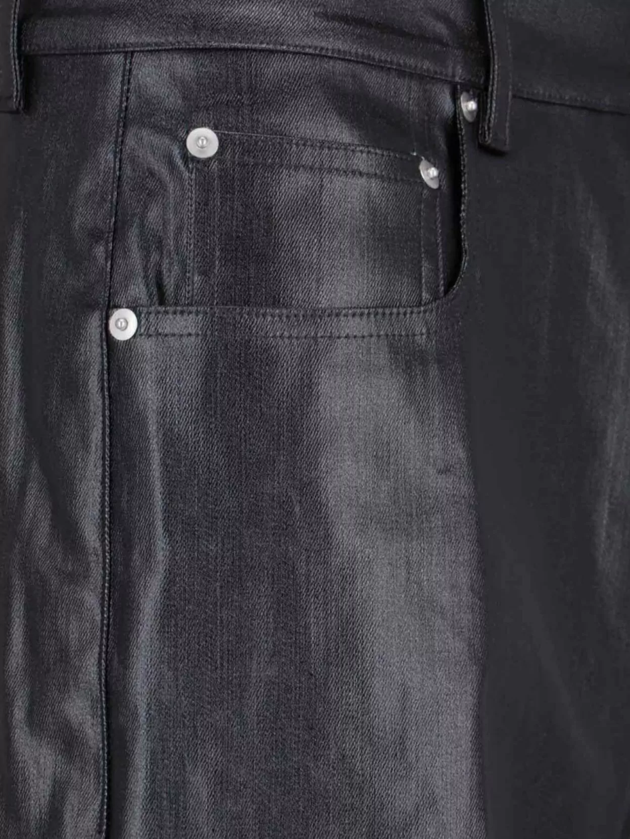 Rick Owens Straight Trousers Metallic Finish