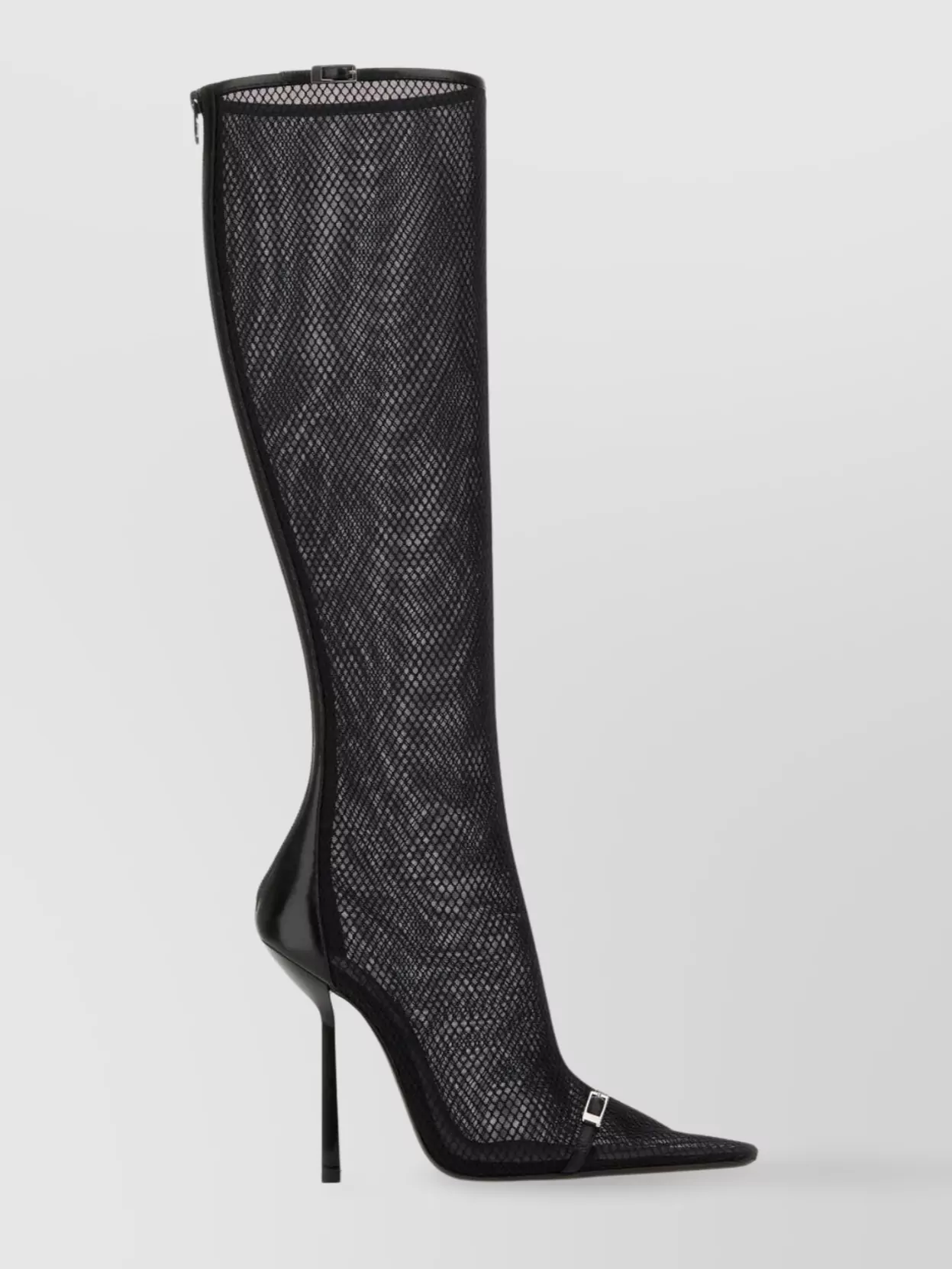 SAINT LAURENT MESH OXALIS BOOTS WITH POINTED TOE AND STILETTO HEEL