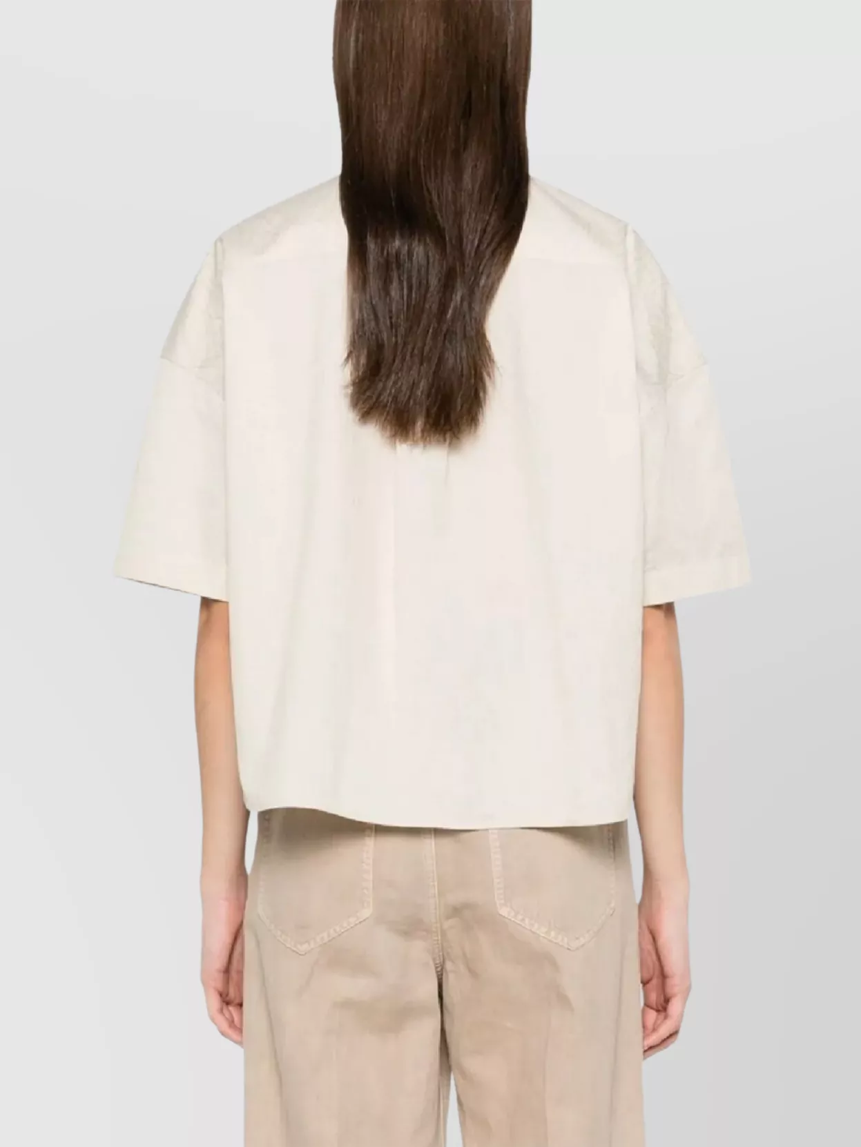Brunello Cucinelli Short Sleeve Boxy Top With Chest Pockets