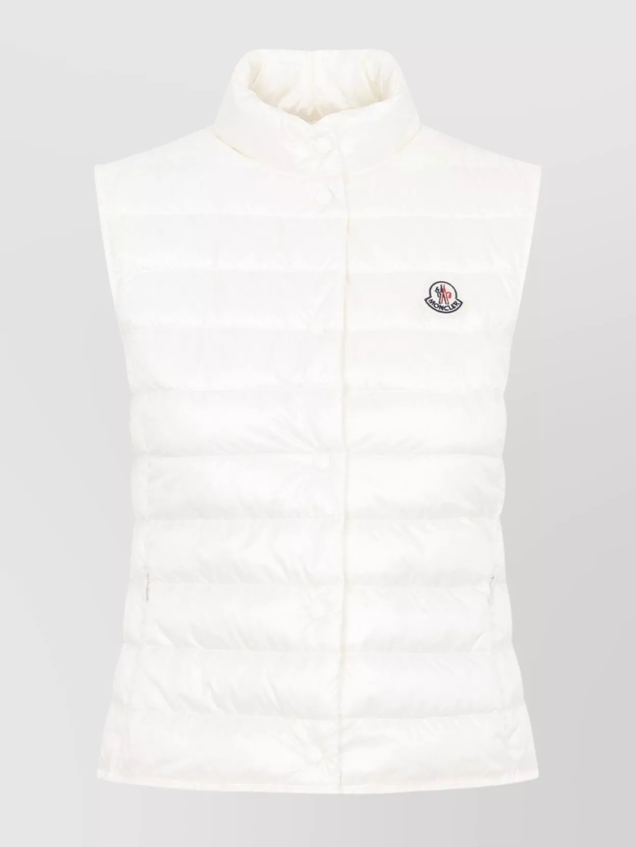 Moncler Quilted Vest High Neck In White