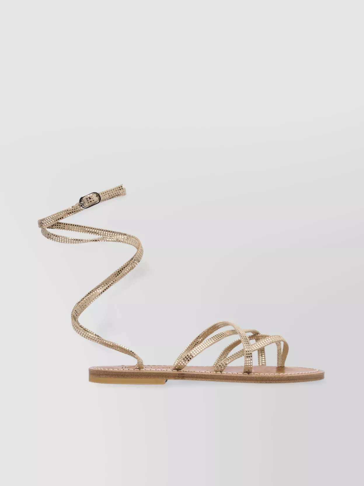 Kjacques Strappy Flat Sole Open Toe Sandals In Brown