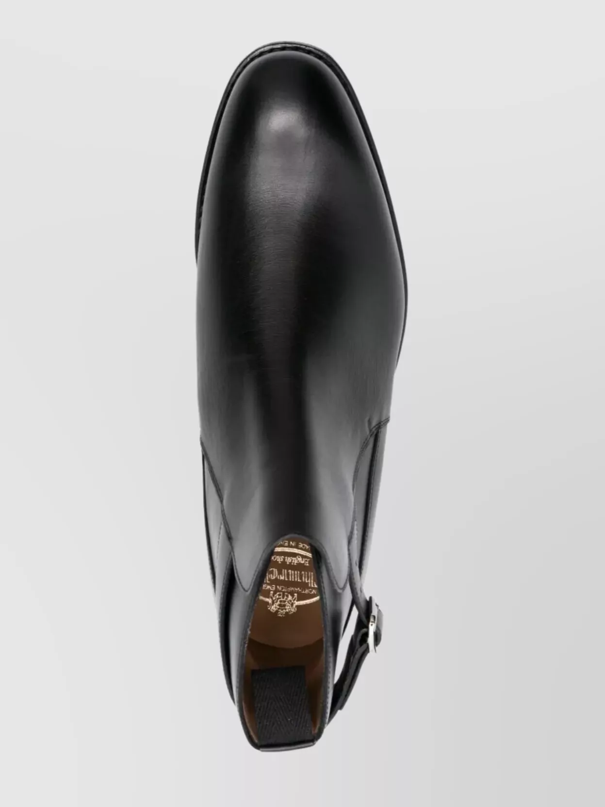 Church's Round Toe Leather Ankle Boots With Buckle Detail