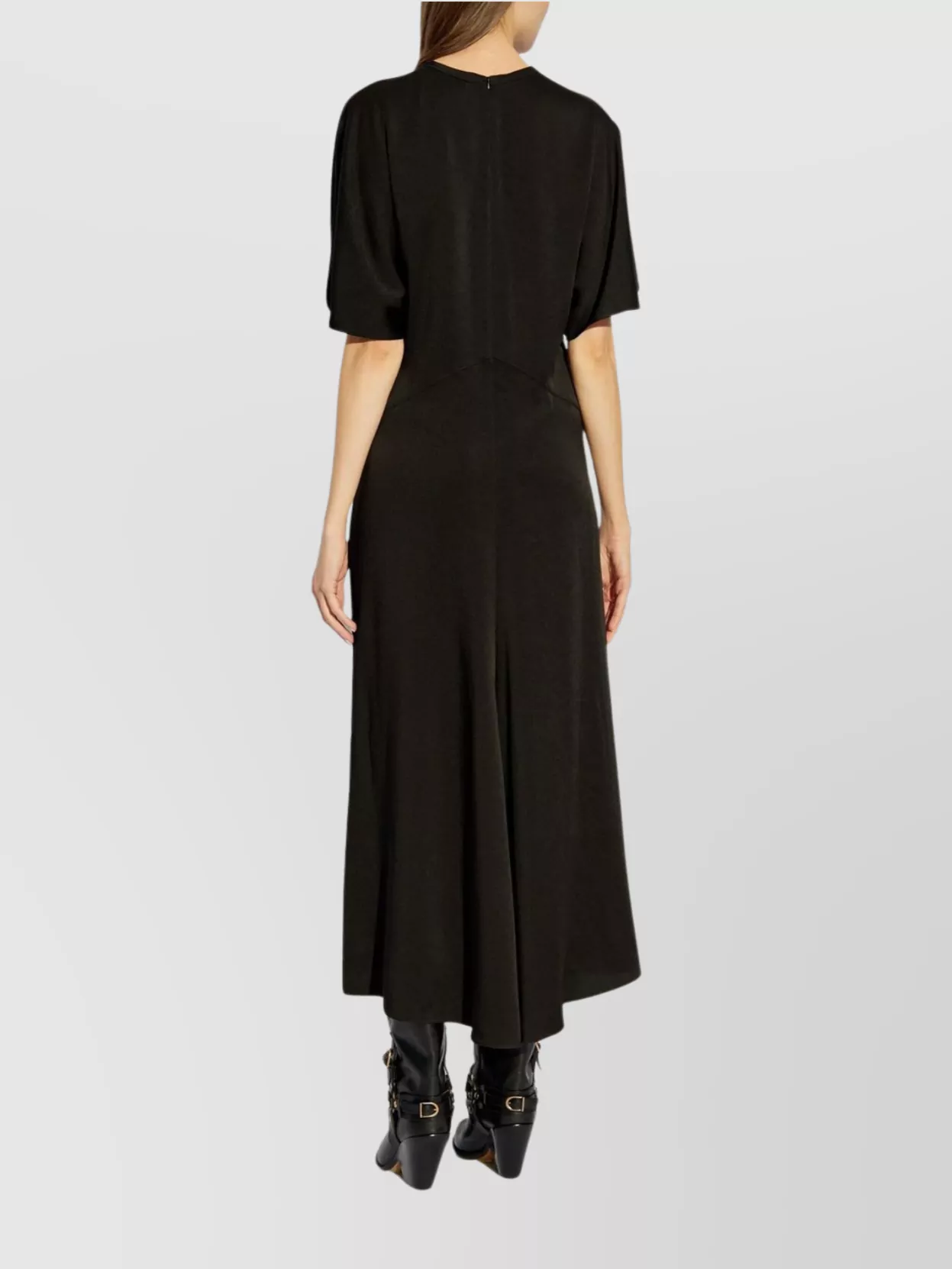 Isabel Marant Maxi Dress With Draped Sleeves And Fitted Waistline