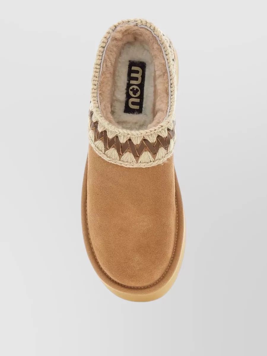 Mou Suede Platform Clog Mules