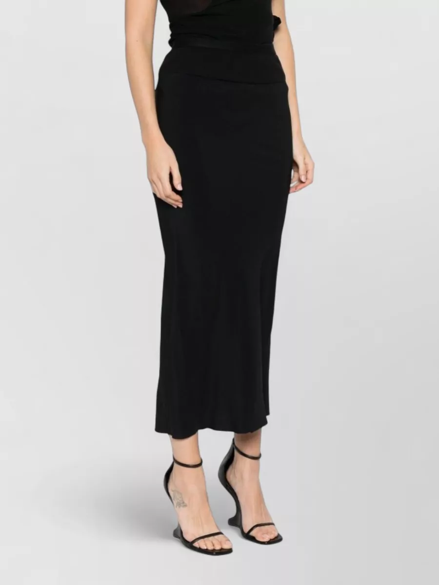 Rick Owens High Waist Midi Skirt Side Slit
