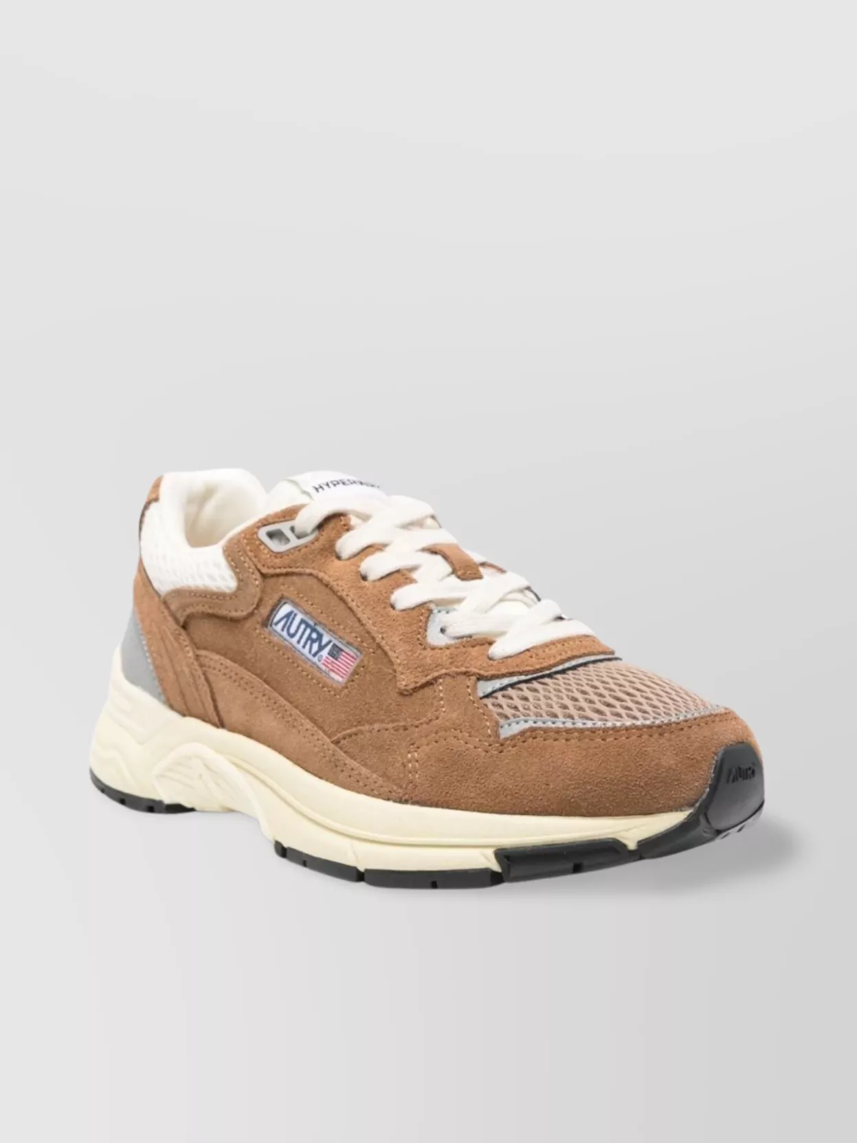 Autry Cigar Suede And Mesh Sneakers In Neutral