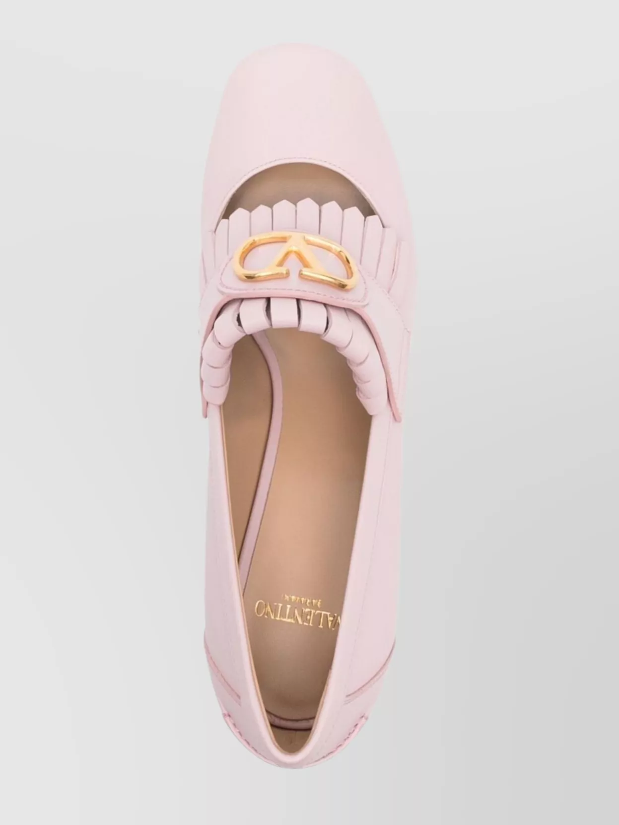 Valentino Vlogo Block Heel Loafers With Fringed Trim