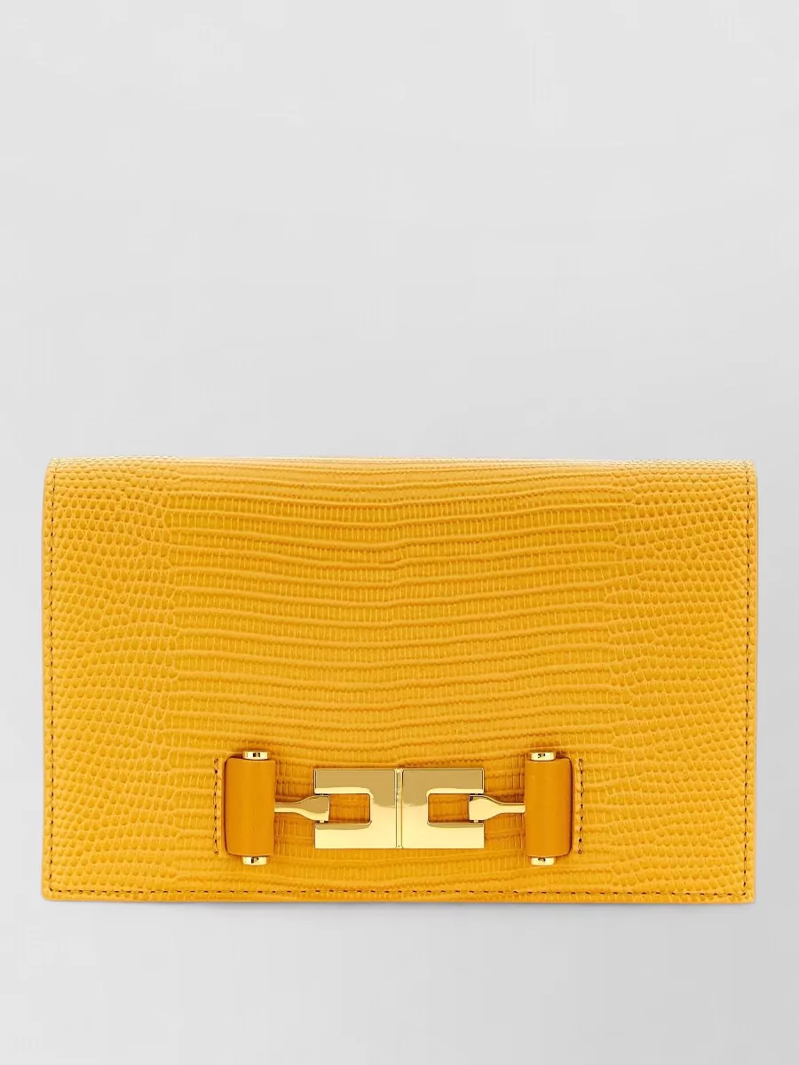 Elisabetta Franchi lizard embossed clutch bag