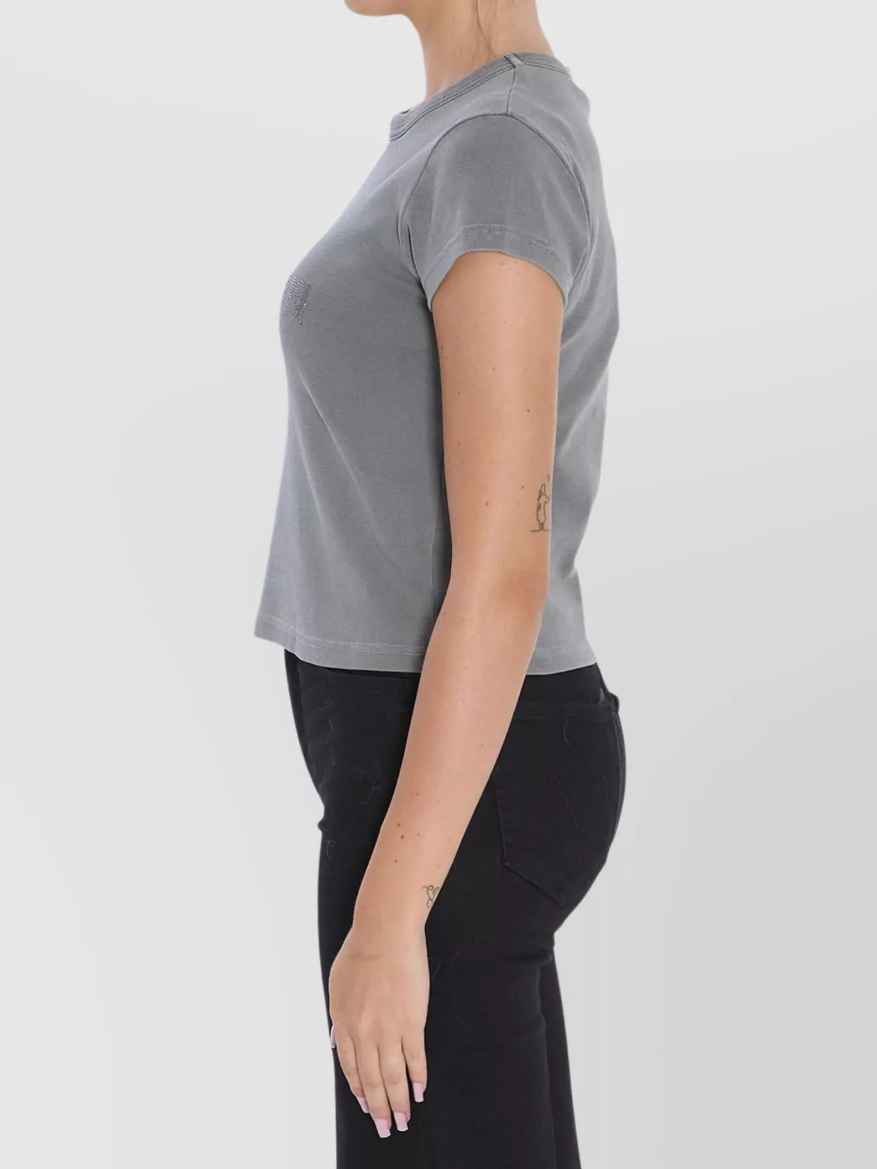 Alexander Wang Slim Fit Cropped Baby T-Shirt With Graphic